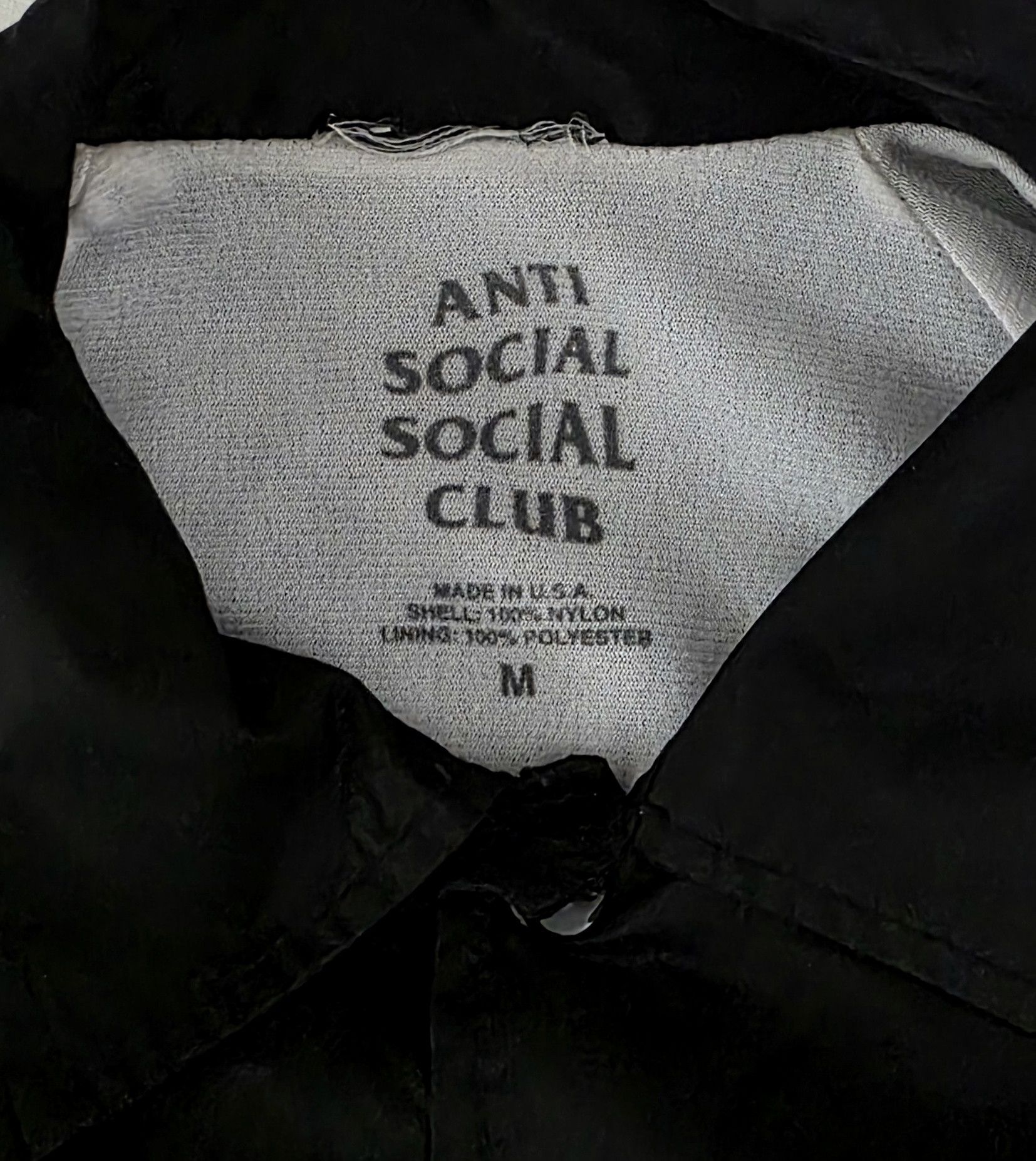 Anti Social Social Club Anti Social Social Club Coaches Jacket Big Logo USA Bluack Size US M / EU 48-50 / 2 - 4 Thumbnail