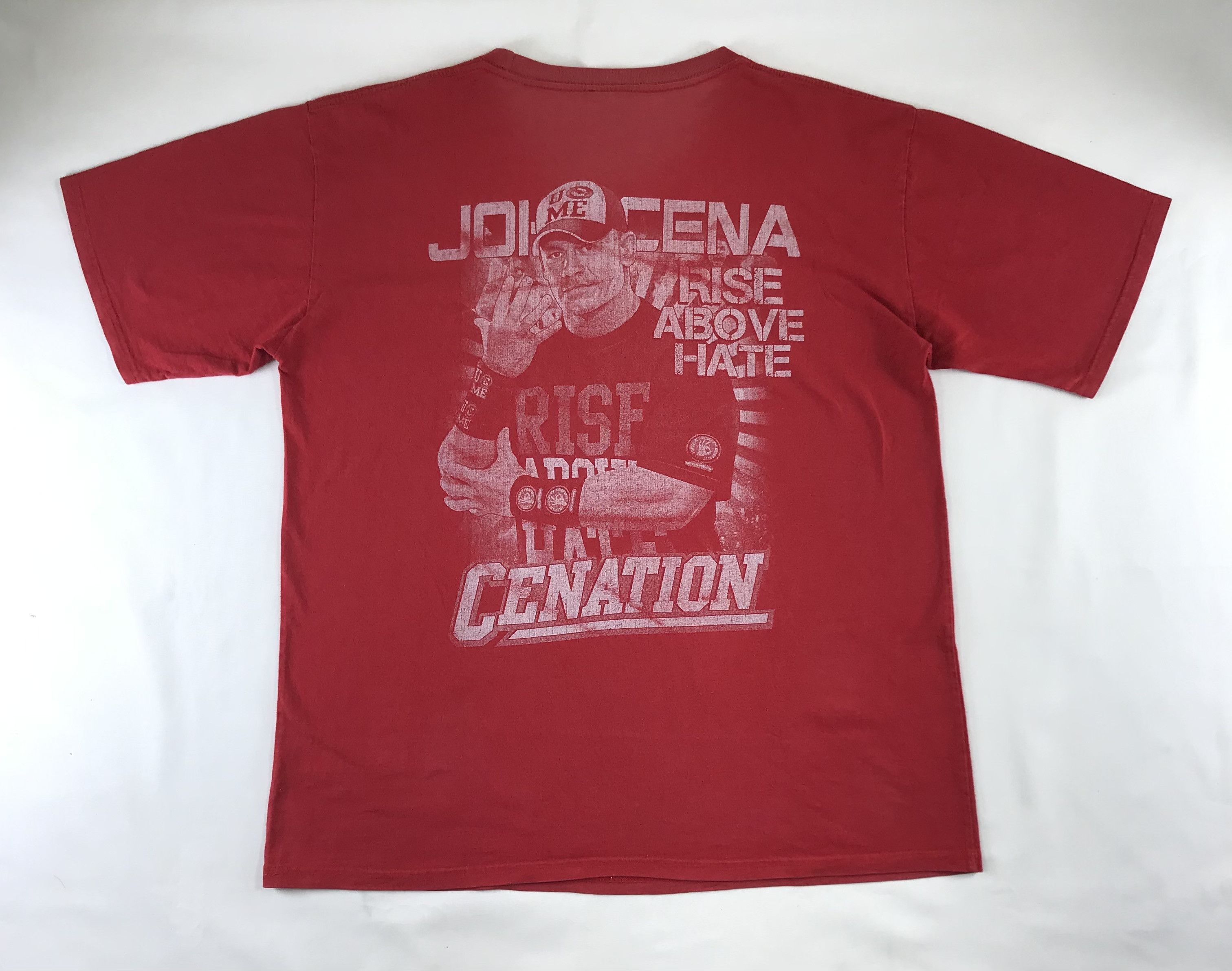 WWE Vintage John Cena 'Rise Above Hate' Over Printed Tee Size US XL / EU 56 / 4 - 2 Thumbnail