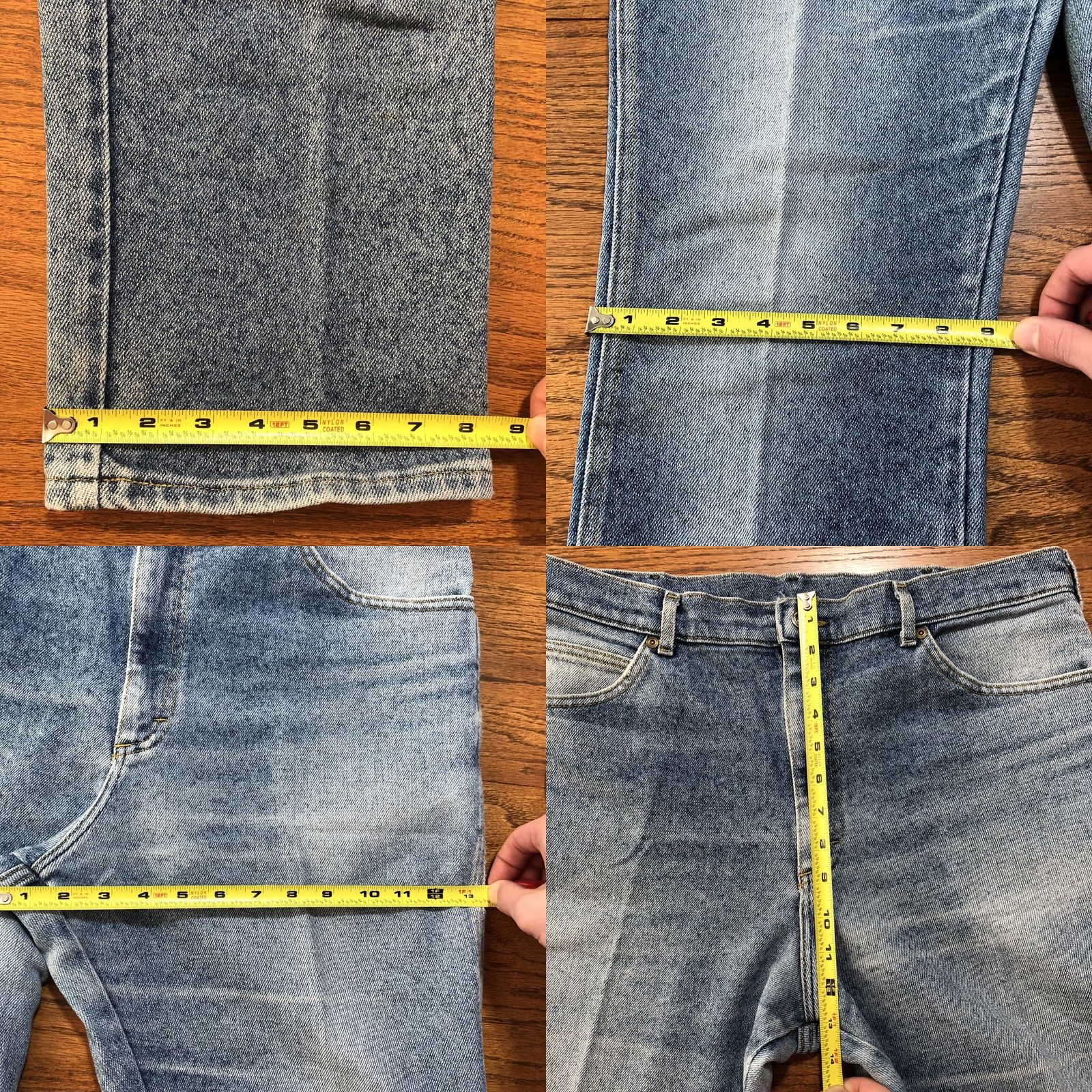 Lee VINTAGE Lee Denim Jeans Mens 37x33 High Rise Straight Western Cowboy 5-Pocket Blue Denim USA 80s 90s Mens Size US 37 - 9 Thumbnail