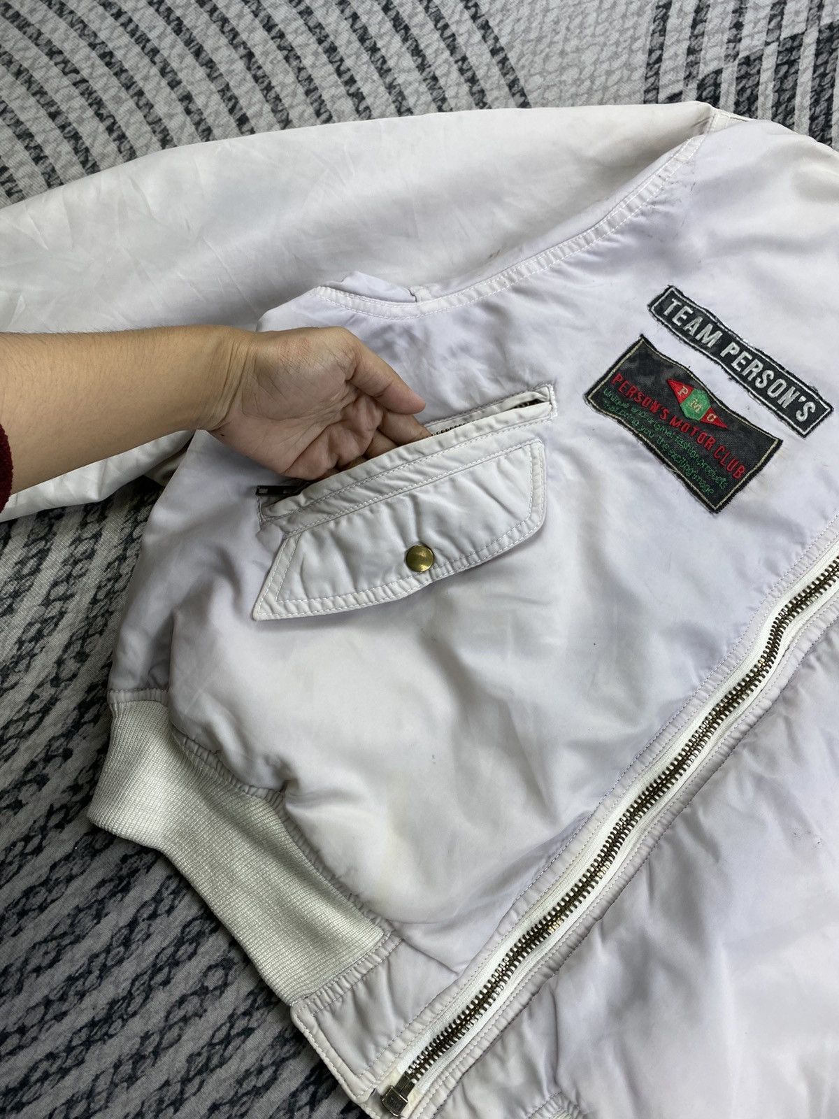 Vintage Vtg Person Racing Team Riversible Bomber Jacket With Patches Size US L / EU 52-54 / 3 - 12 Thumbnail