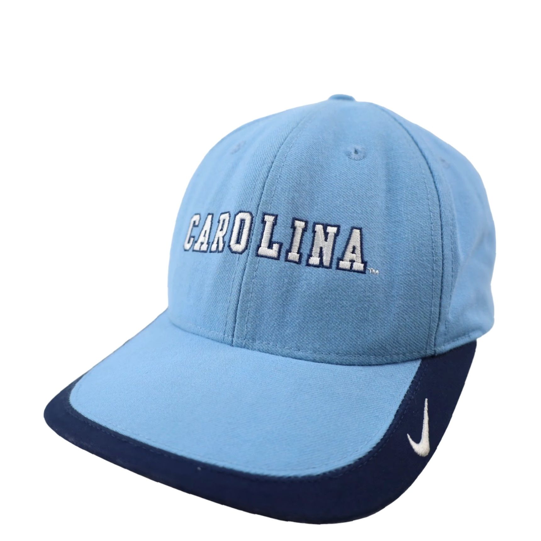 Nike VINTAGE Nike North Carolina Tar Heels Strap Back Hat Blue Men One Size Wearing 90s Size ONE SIZE - 2 Thumbnail