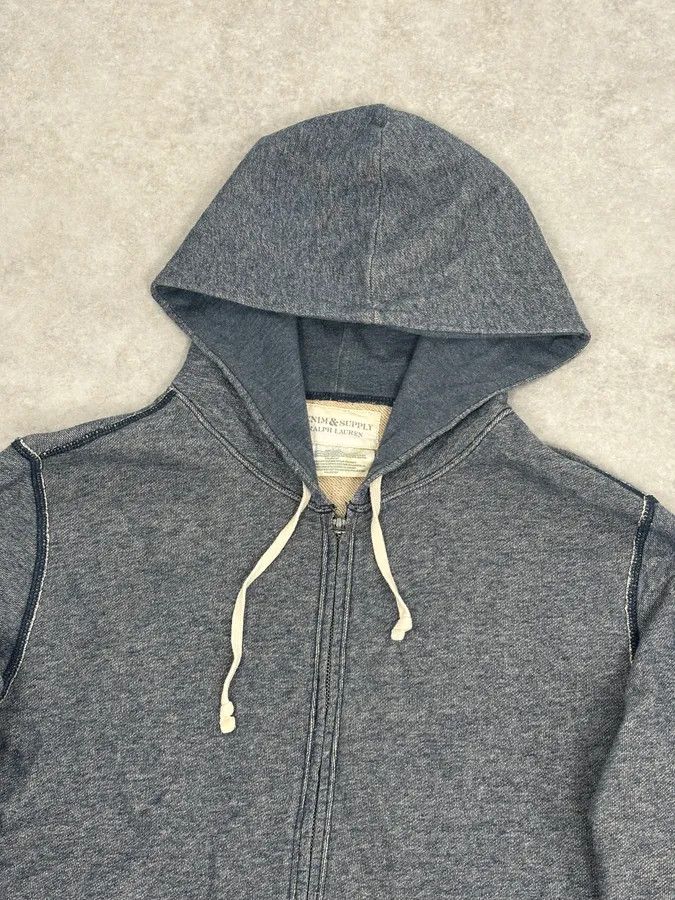 Polo Ralph Lauren 2010s Ralph Lauren Blue Distressed USA Flag Zip-up Hoodie Size US L / EU 52-54 / 3 - 4 Thumbnail