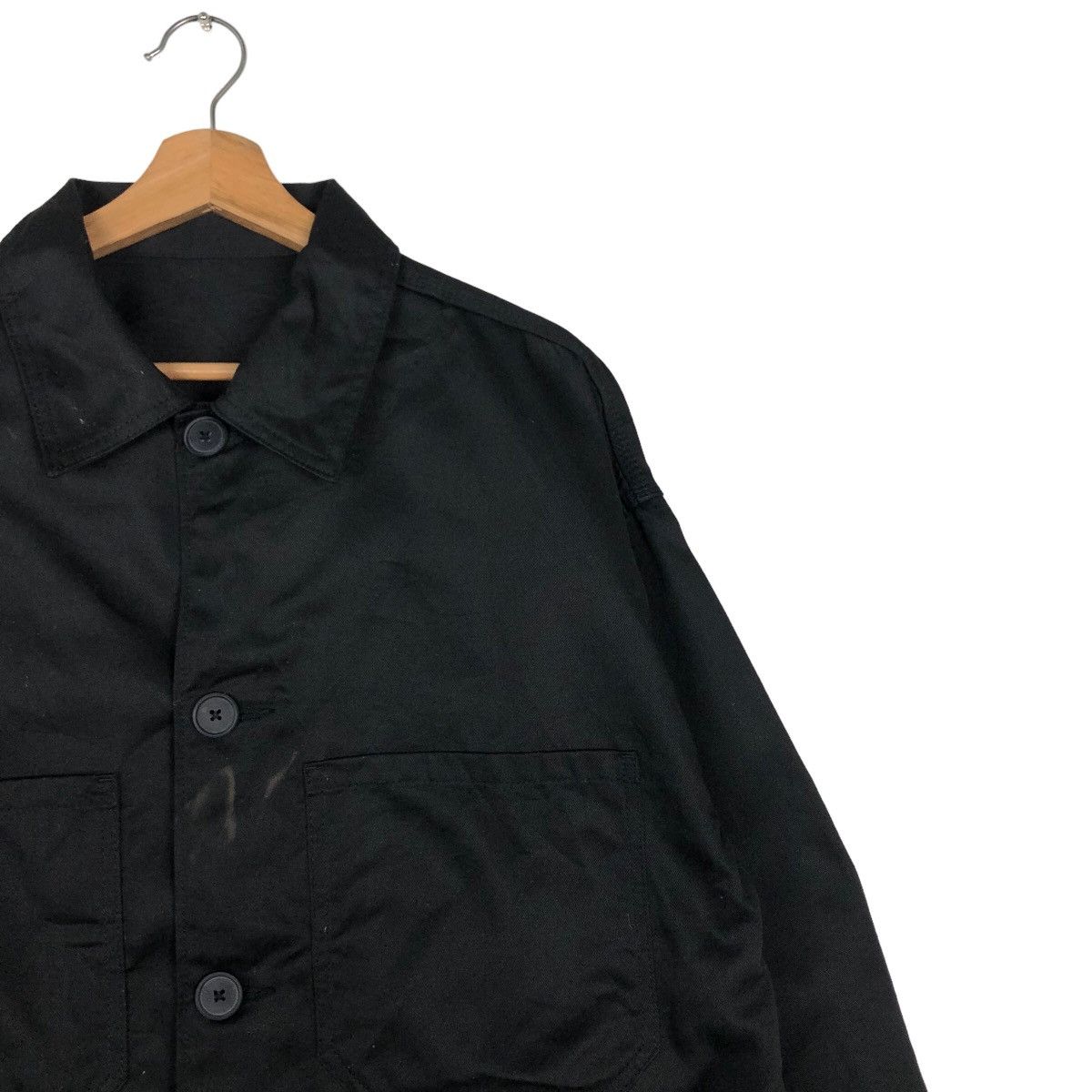 Japanese Brand 🔥Rich Black Vintage Chore Jacket Gu Japan Issey Miyake Size US L / EU 52-54 / 3 - 6 Thumbnail