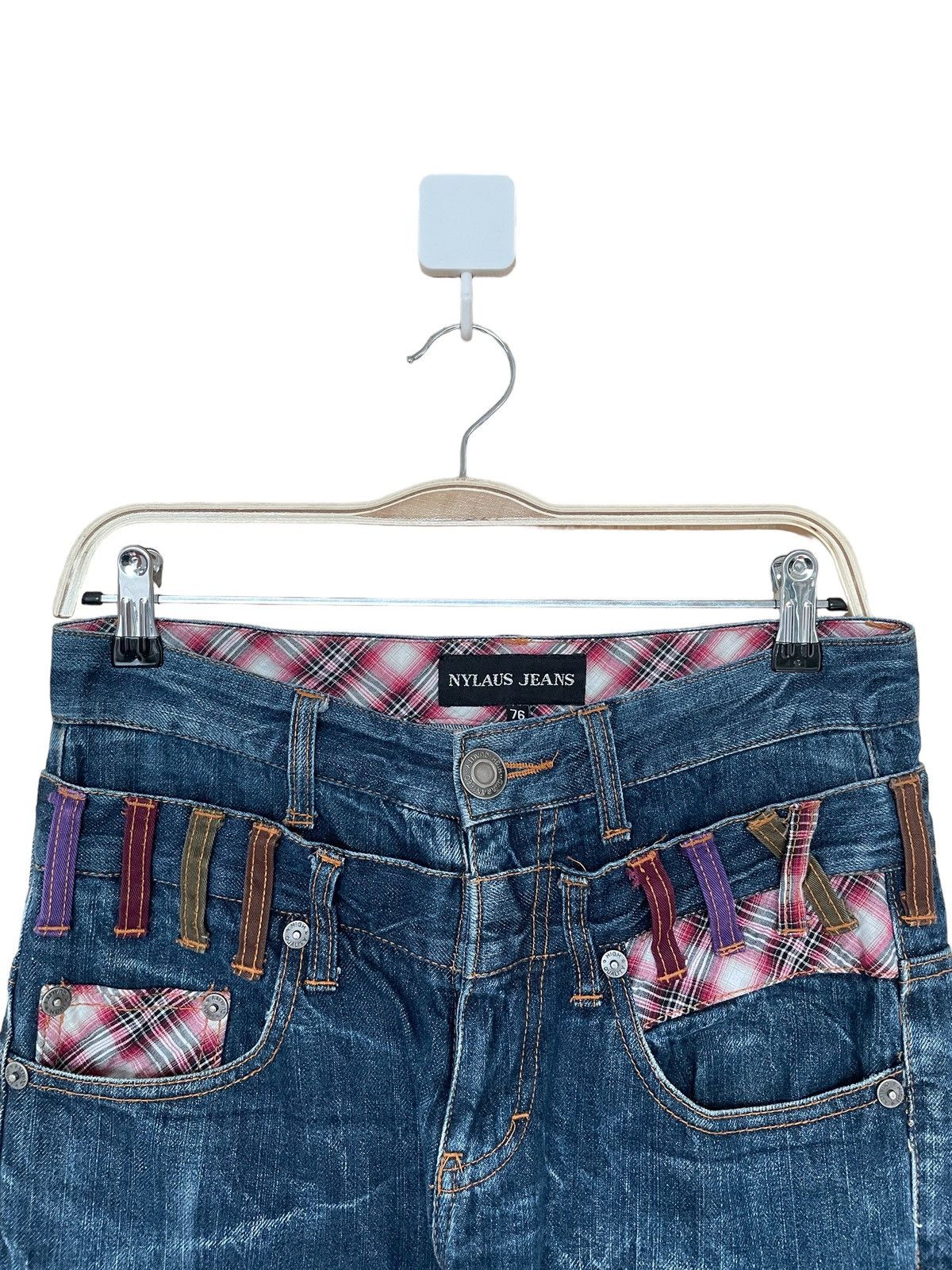 If Six Was Nine × Japanese Brand × Le Grande Bleu (L.G.B.) Vintage Japanese Brand Nylaus Double Waist Jeans 1990s Size US 30 / EU 46 - 9 Thumbnail
