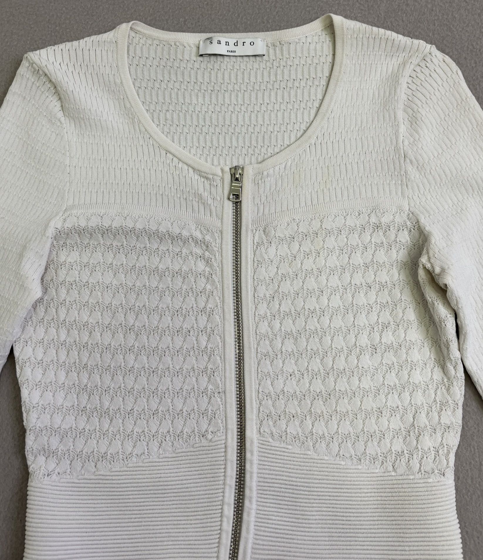 Sandro Sandro White zip cardigan size S Size S / US 4 / IT 40 - 5 Thumbnail
