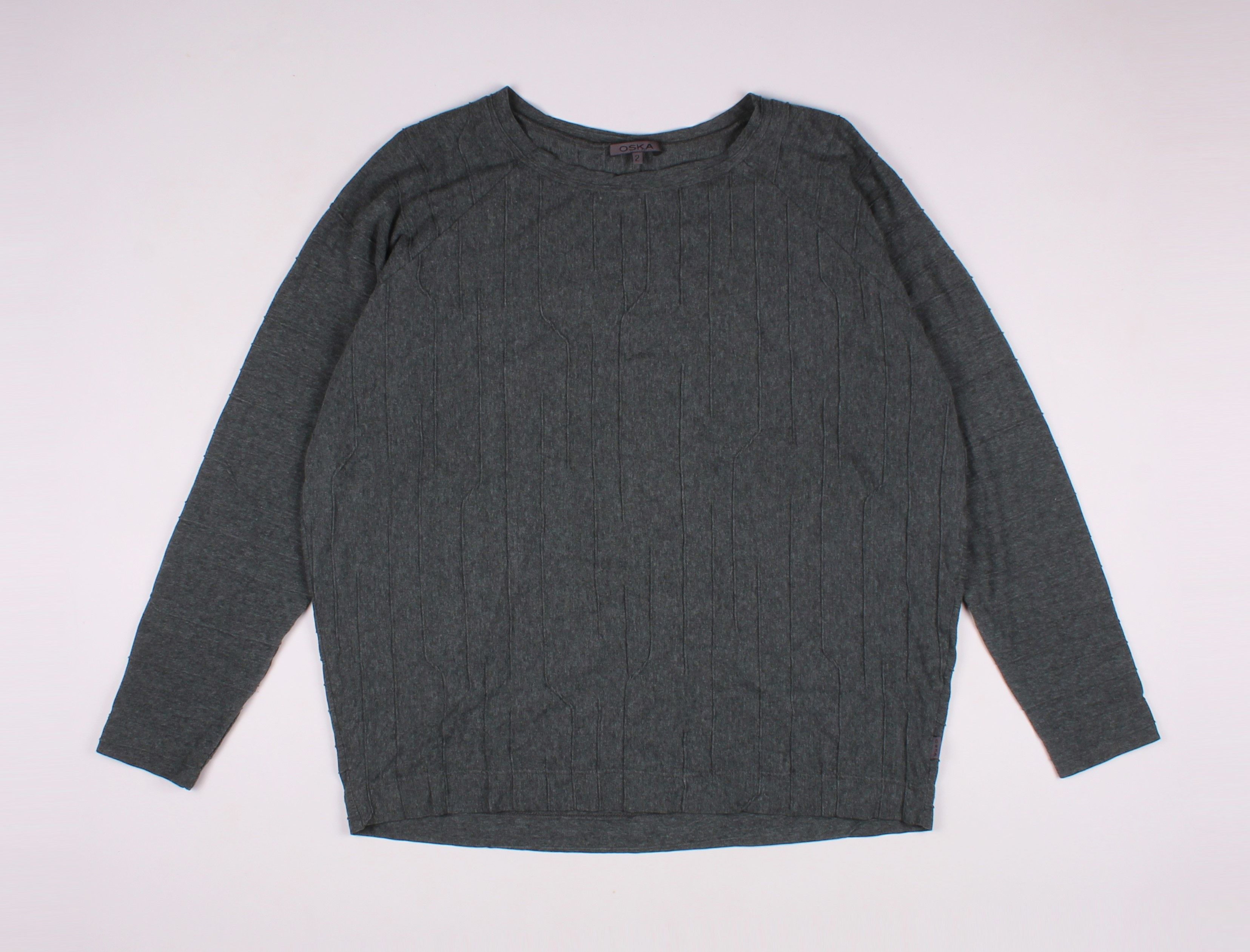 Japanese Brand Oska Avant Garde Textured Oversized Long Sleeve Tee Size M / US 6-8 / IT 42-44 - 1 Thumbnail
