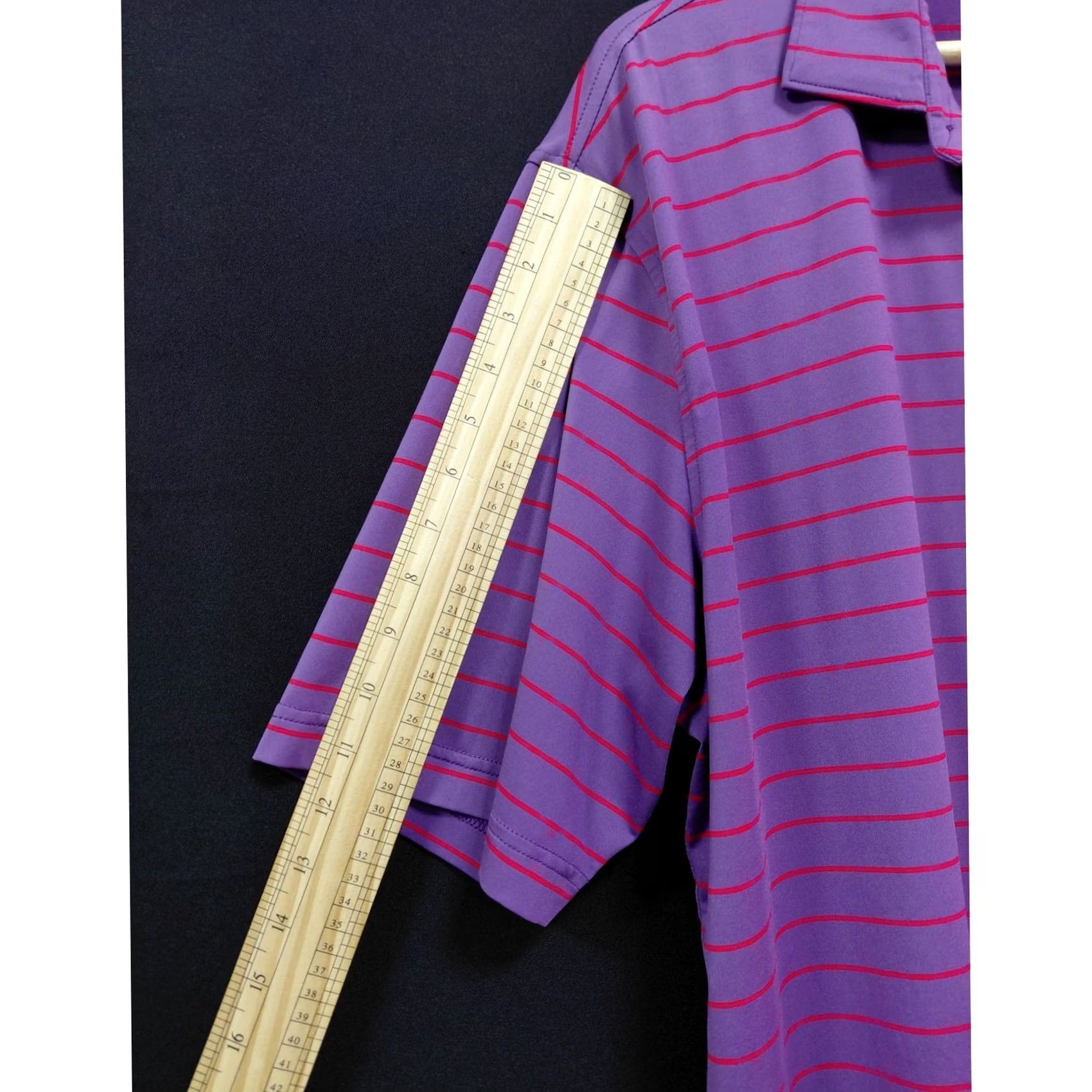 Peter Millar Peter Millar Shirt Mens XL Purple SUMMER COMFORT Striped Polo Short Sleeve Men Size Size US XL / EU 56 / 4 - 5 Thumbnail
