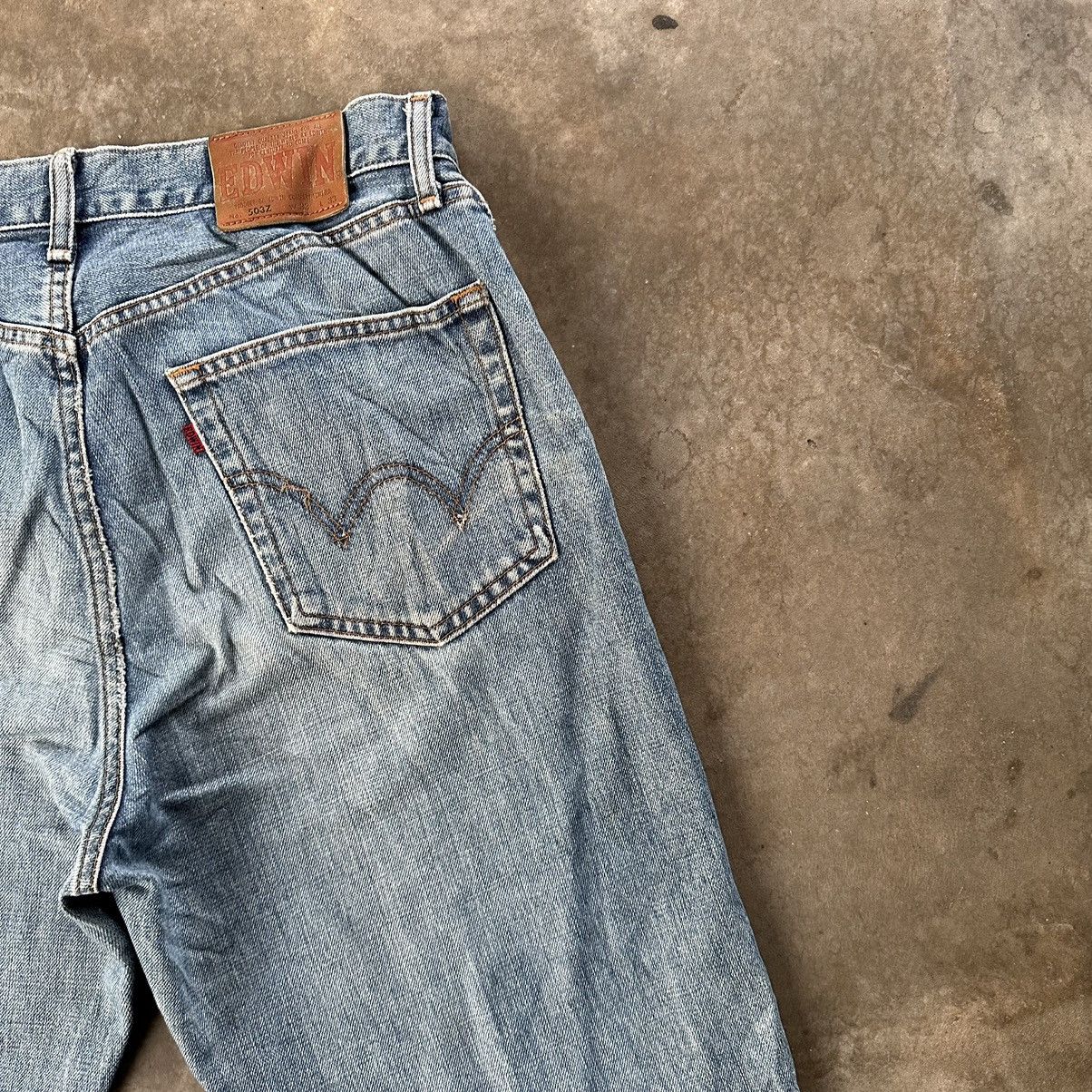 Japanese Brand Vintage Edwin Faded Distressed Sick Denim Jean Pant W33 Size US 33 - 13 Thumbnail