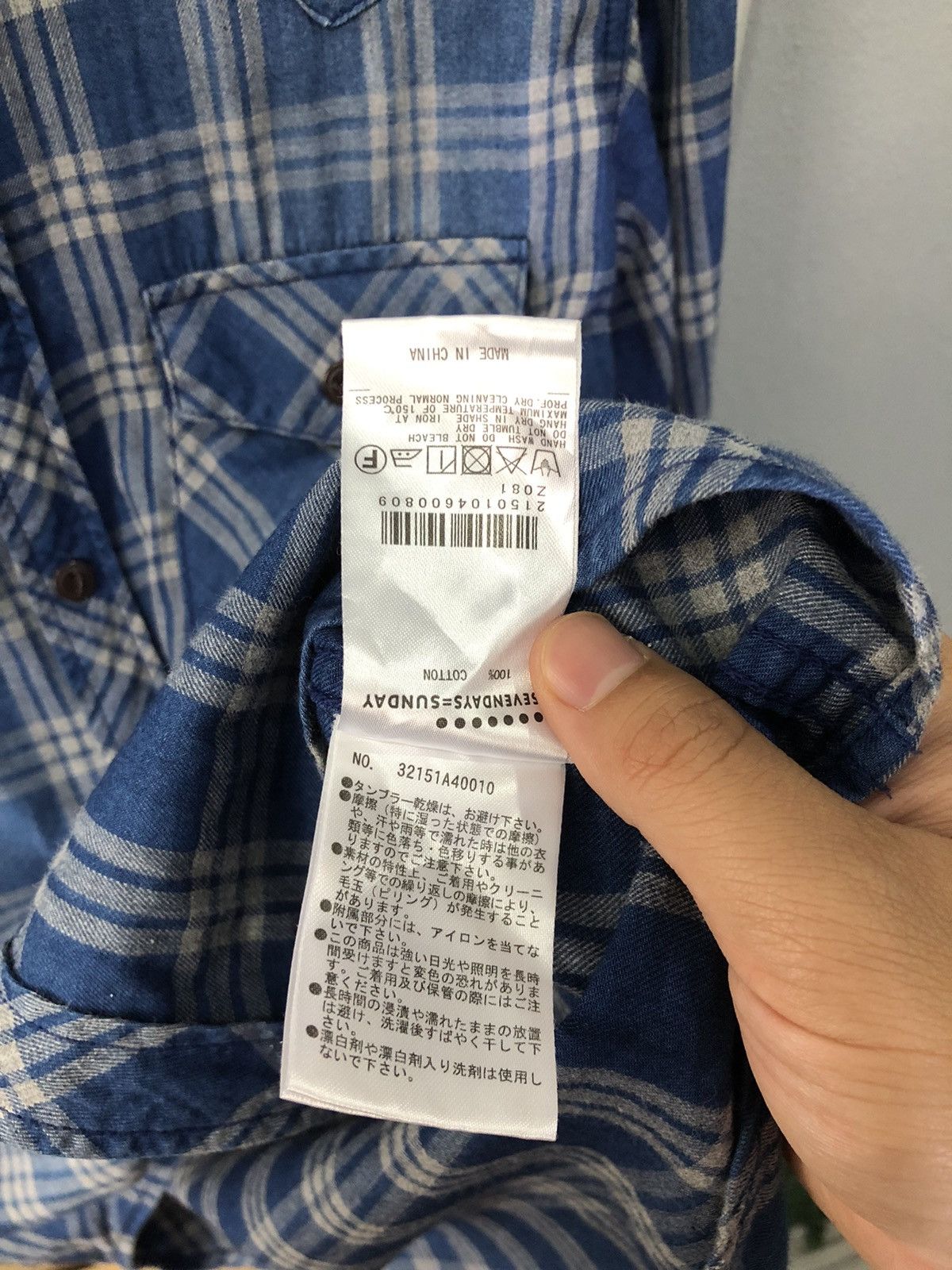 Japanese Brand × Vintage Sevendays sunday blue check distressed button ups Size US S / EU 44-46 / 1 - 7 Thumbnail