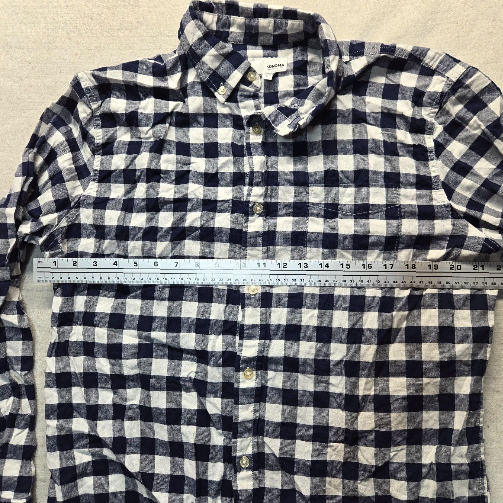 Alife Sonoma Blue Checkered Button-Up Shirt Men's Adult Large Long Sleeve Casual Size US L / EU 52-54 / 3 - 4 Thumbnail