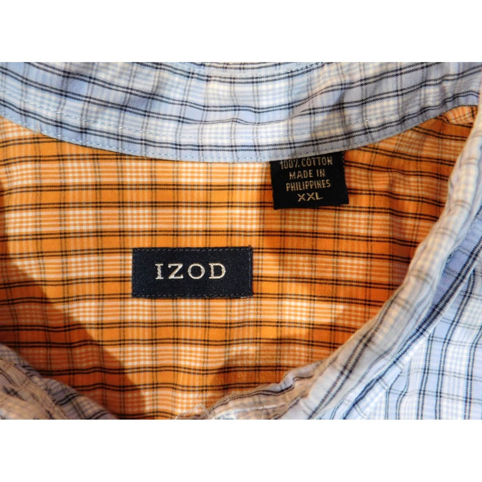 Izod IZOD Shirt 2XL Blue Plaid Long Sleeve Casual Button-Up Collared Regular Mens Size US XXL / EU 58 / 5 - 4 Thumbnail