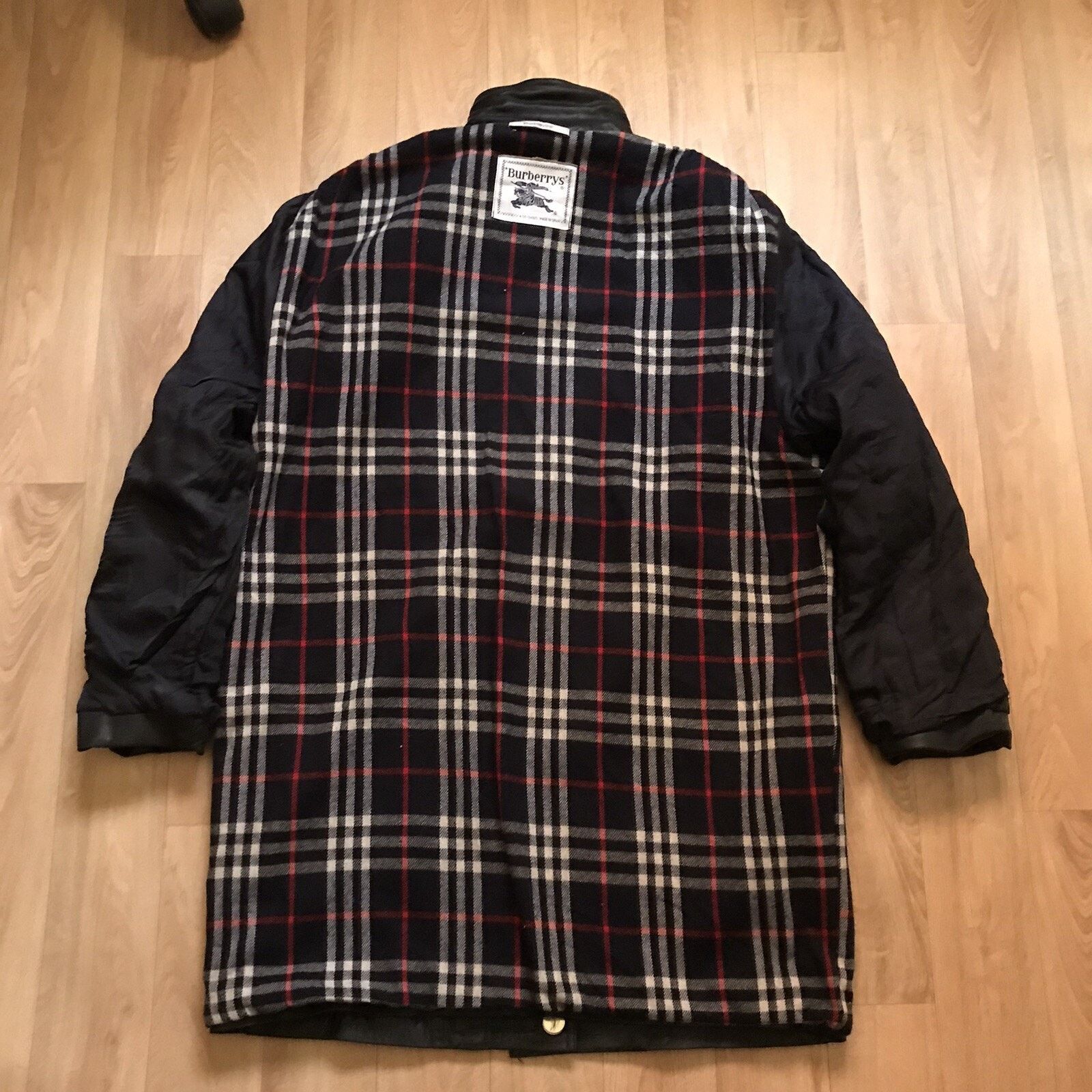 Burberry Vintage Burberry Leather JACKET nova check OvERCOAT women's Size L / US 10 / IT 46 - 8 Thumbnail