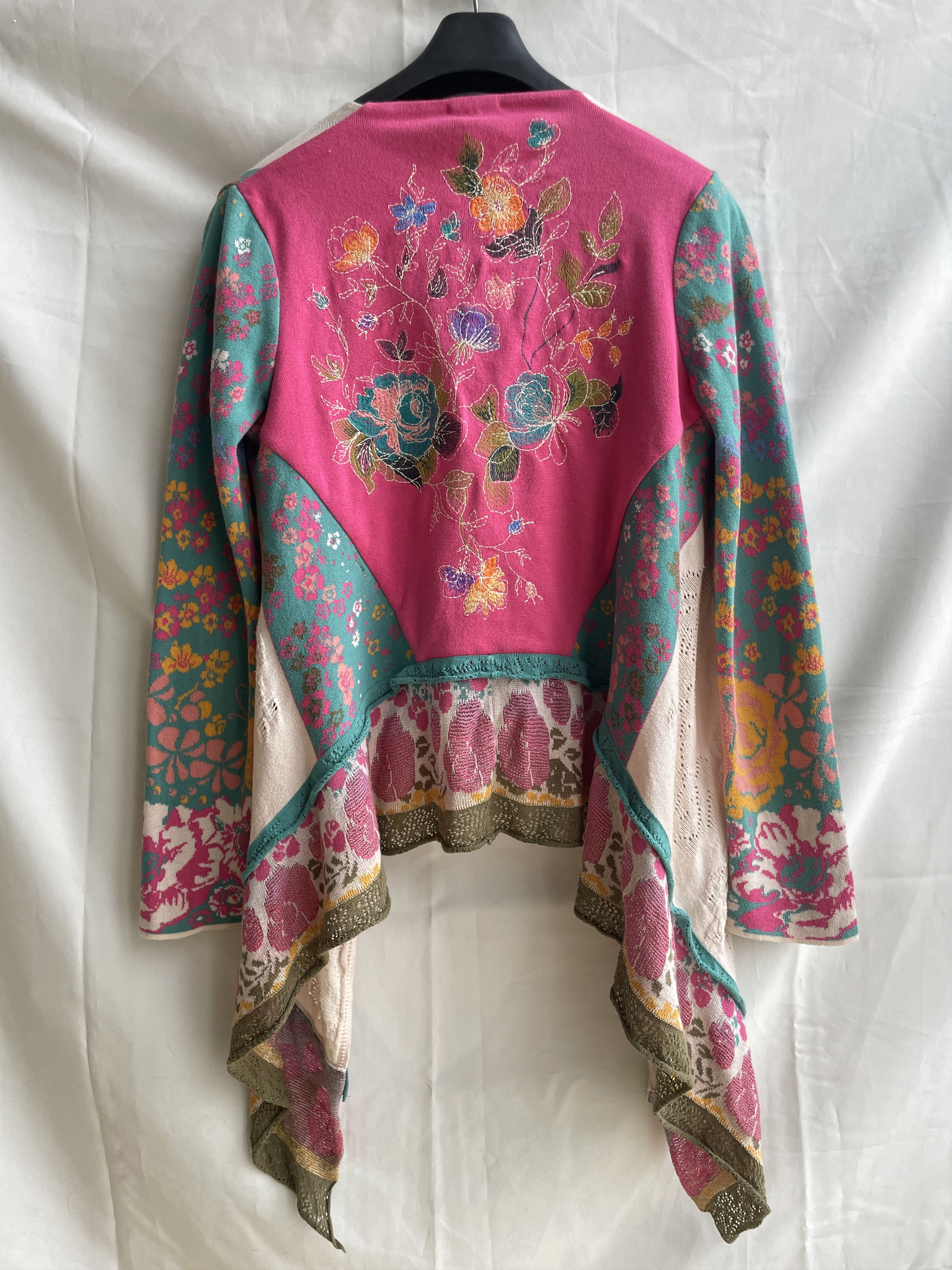 Other IVKO Floral Cotton Open Front Wrapover Cardigan Size EUR 36 Size XS / US 0-2 / IT 36-38 - 2 Thumbnail