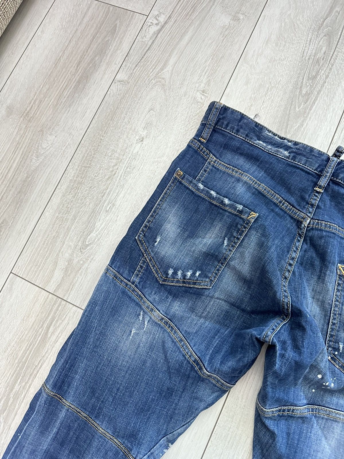 Dsquared2 Dsquared2 Tidy Biker Distressed Denim Jeans Pants (A033) Size US 34 / EU 50 - 17 Thumbnail