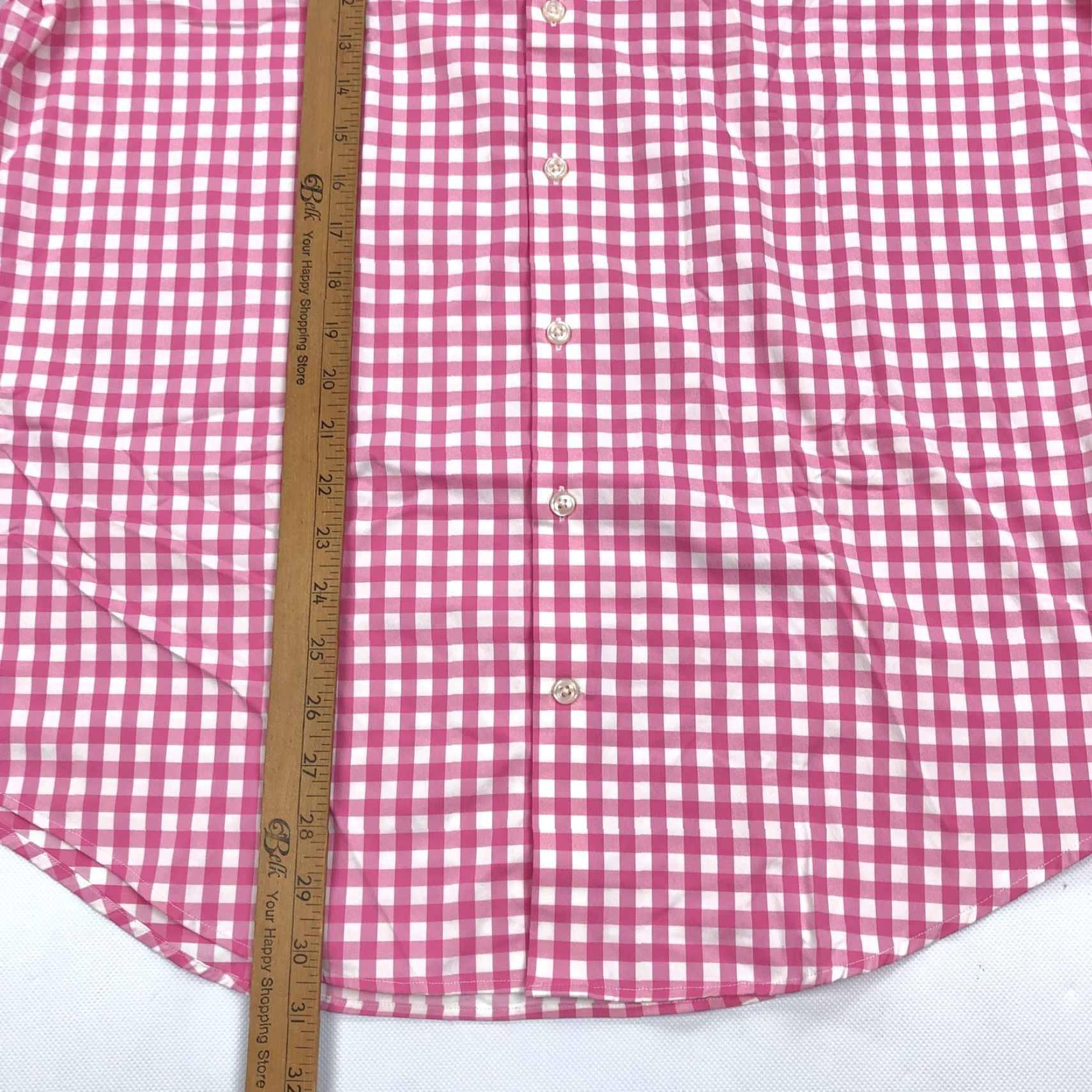 Peter Millar Peter Millar Men's L Button-Down Gingham Check Shirt Wicking Pink White Casual, Breathable, Long Sleeve, Office, Golf Mens Size US L / EU 52-54 / 3 - 5 Thumbnail