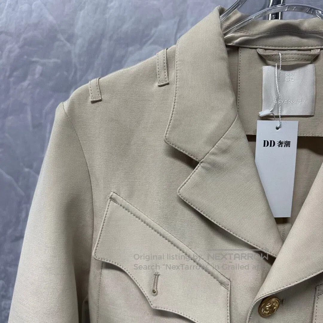 Givenchy givenchy button-up pocket jacket in beige. Size US L / EU 52-54 / 3 - 3 Thumbnail