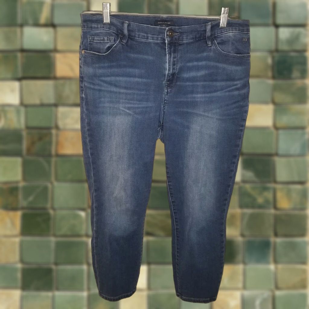 Tommy Hilfiger TOMMY HILFIGER Womens Skinny Jeans Size 14 Blue Greenwich Regular Size 36" / US 14 / IT 50 - 1 Thumbnail