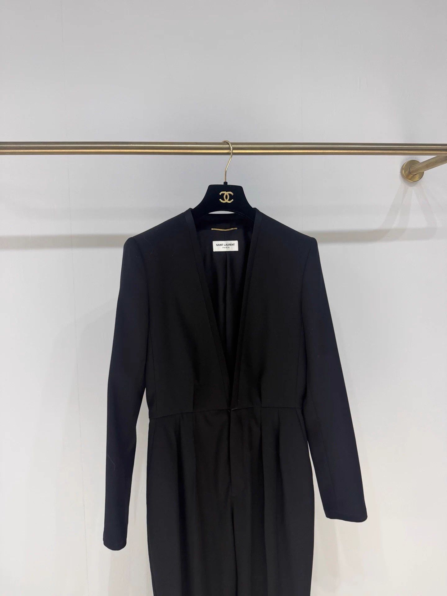 Saint Laurent Paris SLP Wool Classic Power Jumpsuit FR38 Size 27" / US 4 / IT 40 - 2 Thumbnail