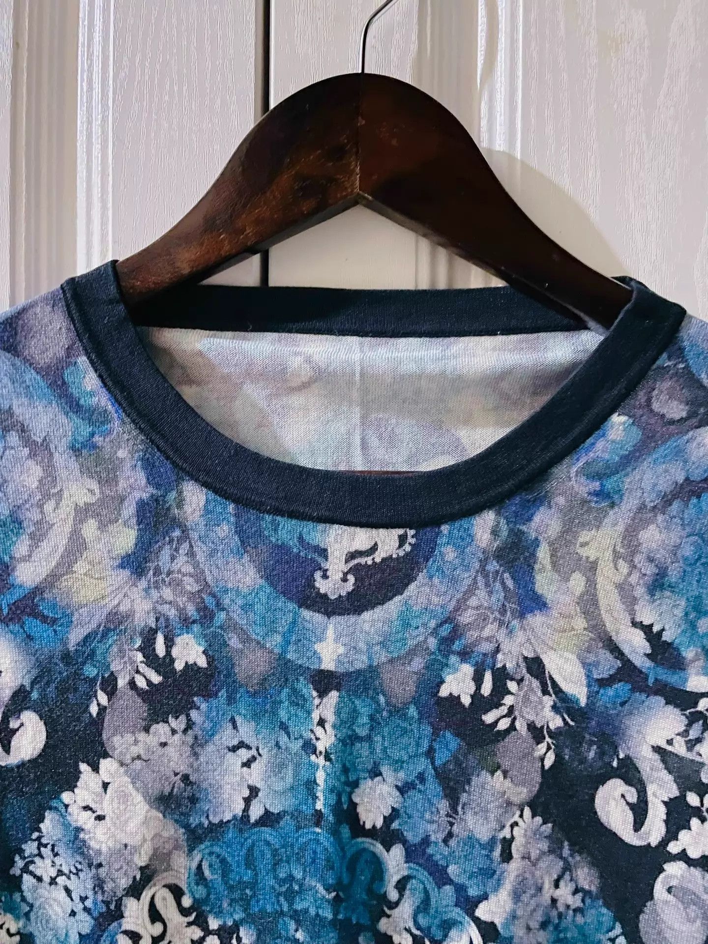 Versace Versace Blue Gold Baroque Floral Silk Print LS XL Size US XL / EU 56 / 4 - 3 Thumbnail