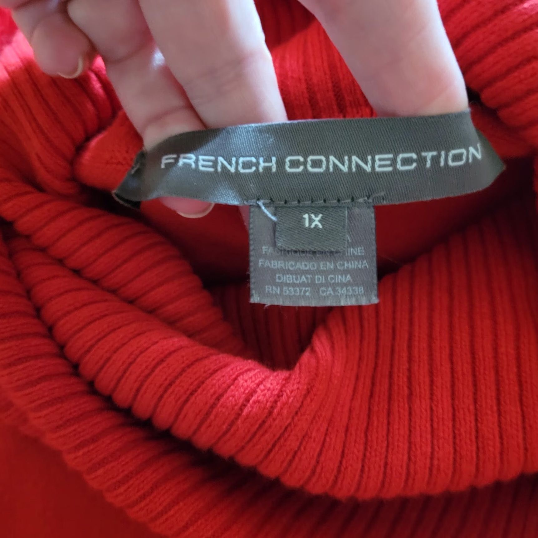 French Connection VINTAGE French Connection Sweater Womens Size 1X Red Turtleneck Long Sleeve Classic Top Size XL / US 12-14 / IT 48-50 - 4 Thumbnail