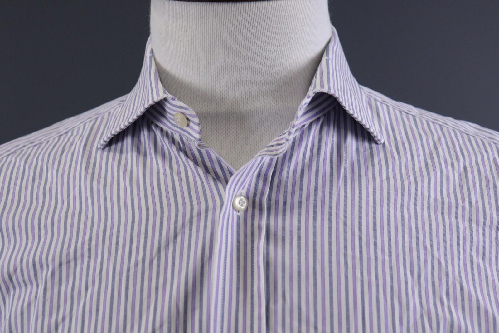 Designer Boggi Milano Doppio Ritorto Tailpred Shirt Size 41 / 16 Size US M / EU 48-50 / 2 - 4 Thumbnail