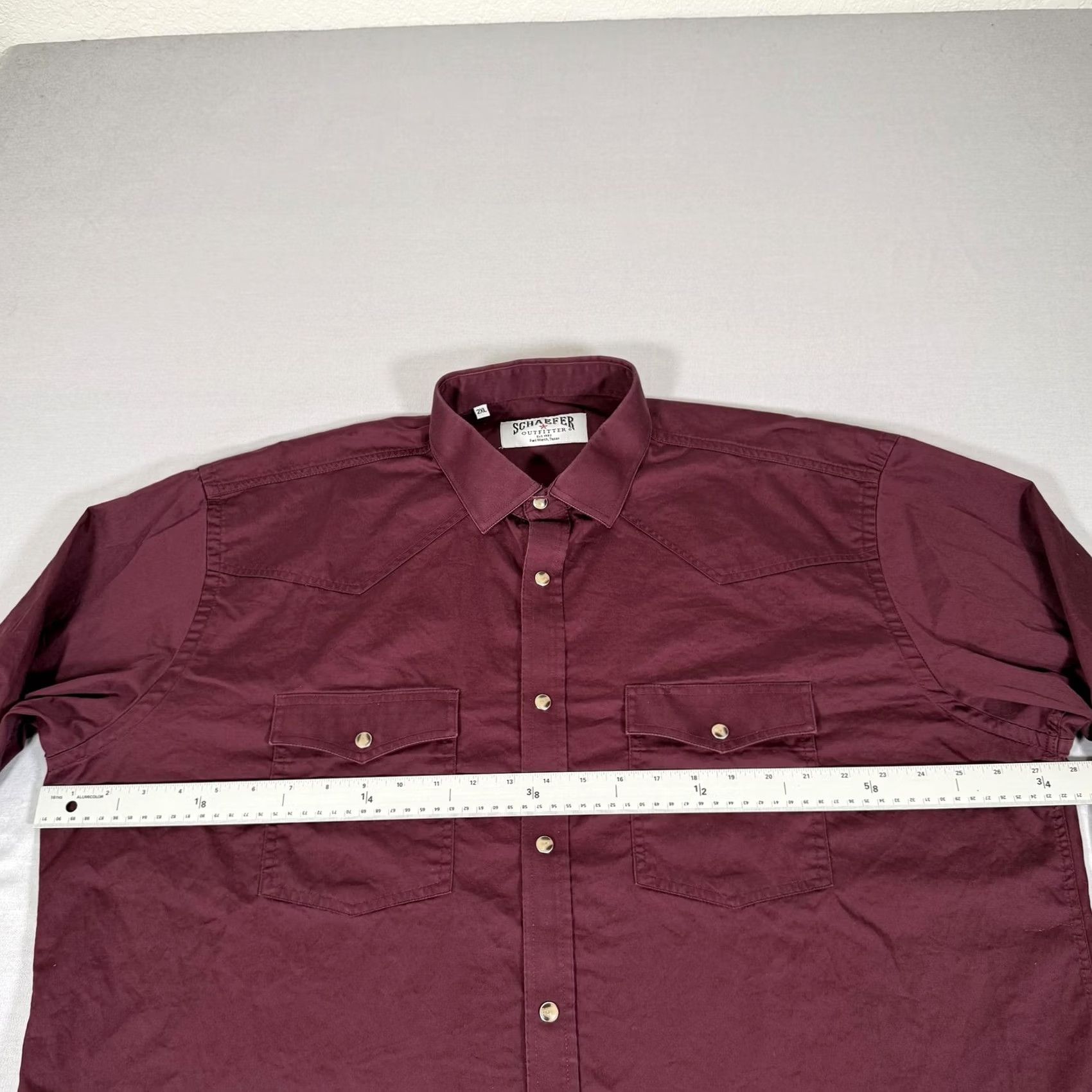 Vintage Schaefer Outfitter Shirt Men 2XL Red Western Pearl Snap Cotton Cowboy Work Ranch Shirt Size US XXL / EU 58 / 5 - 4 Thumbnail