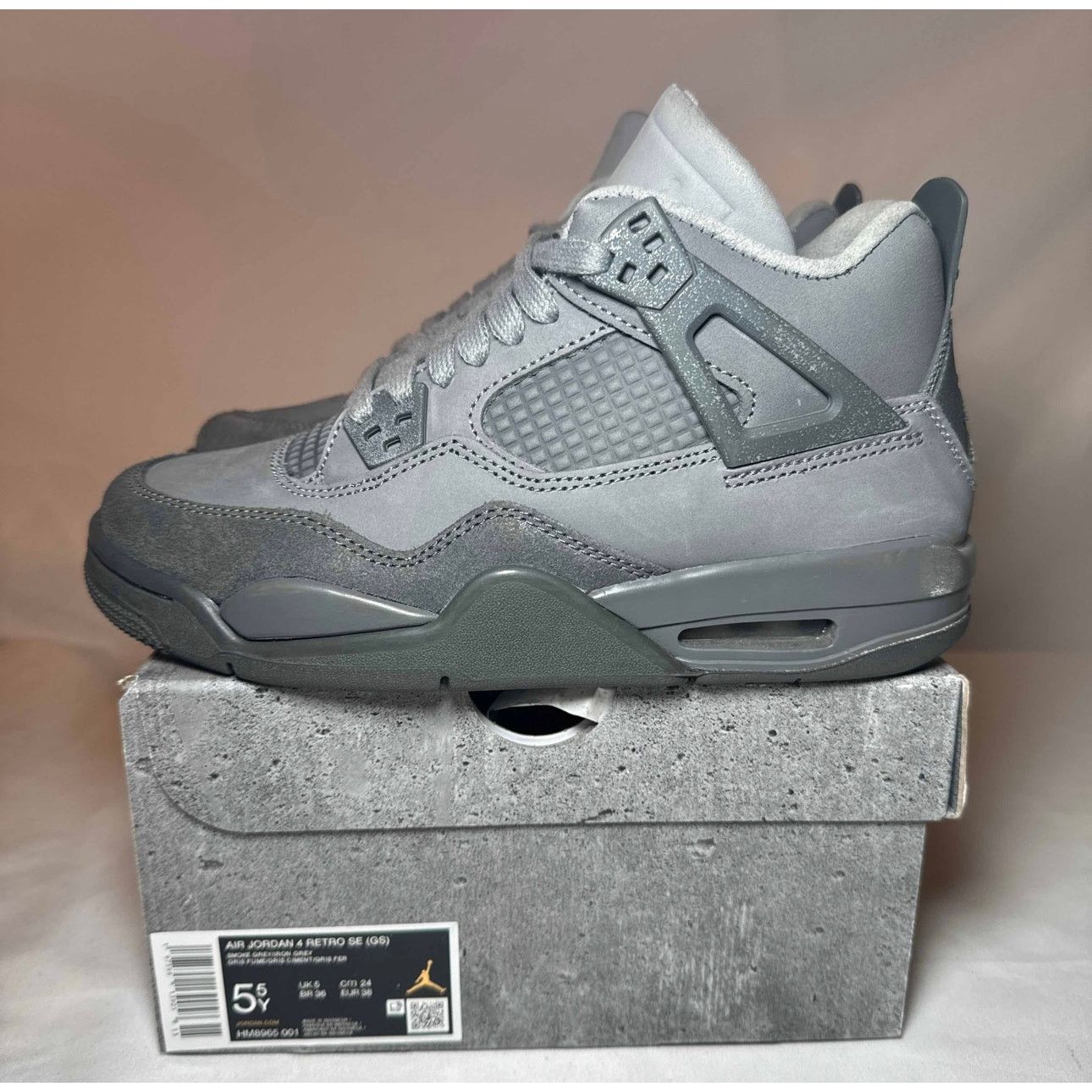 Jordan Brand × Nike Size 5.5 - Air Jordan 4 Retro SE GS Wet Cement Men's Shoes Size US 5.5 / EU 38 - 8 Thumbnail
