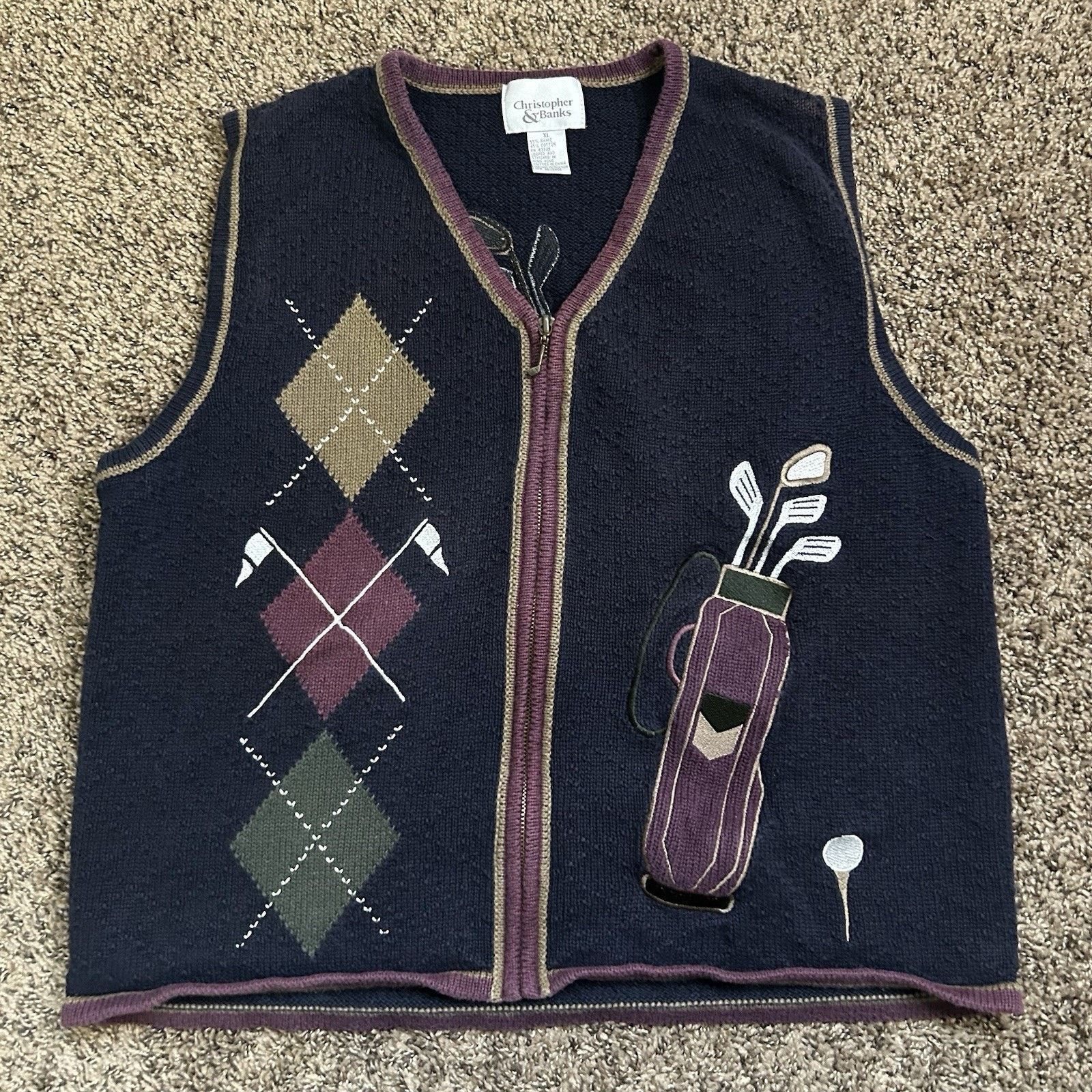 Other Vintage Christopher & Banks Embroidered Golf Vest Size XL Size XL / US 12-14 / IT 48-50 - 1 Thumbnail