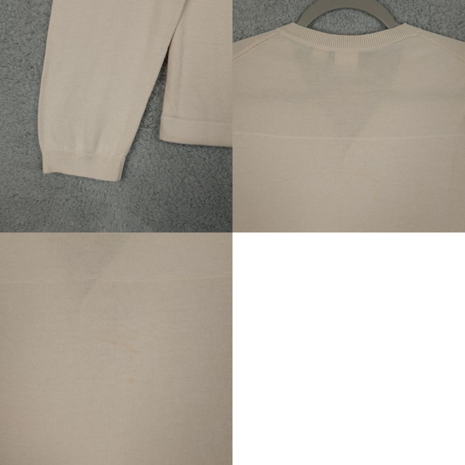 Hugo Boss Boss Orange Sweater Mens L Cream Button V Neck Long Sleeve Cotton Pullover Slim Size US L / EU 52-54 / 3 - 9 Thumbnail