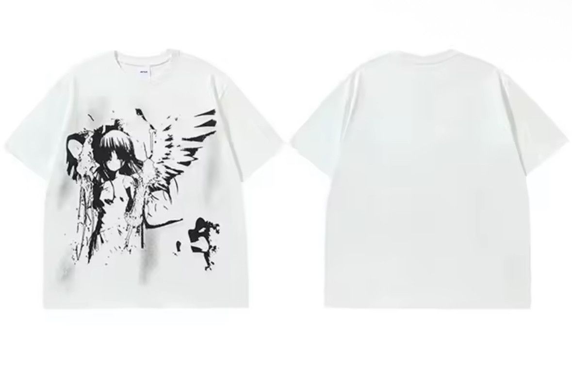 Japanese Brand Streetwear Y2K Creative Angel Sketch Short Sleeve T-Shirt Size US M / EU 48-50 / 2 - 2 Thumbnail