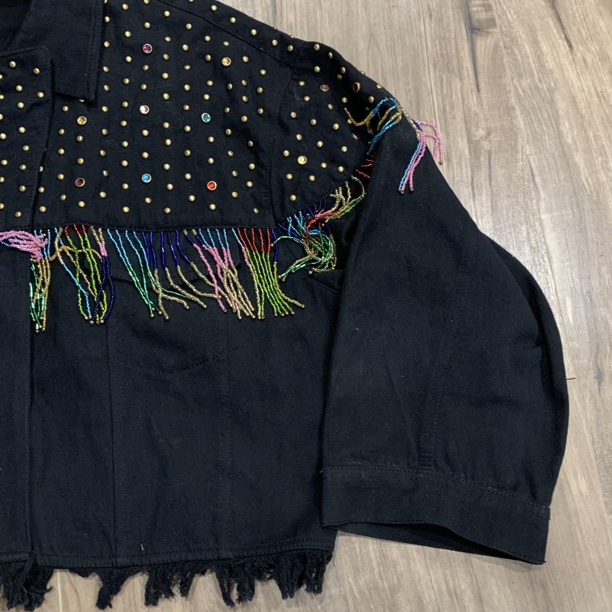 The Kooples THE KOOPLES Studded Fringed Denim Jacket Western cowgirl Size XS / US 0-2 / IT 36-38 - 6 Thumbnail