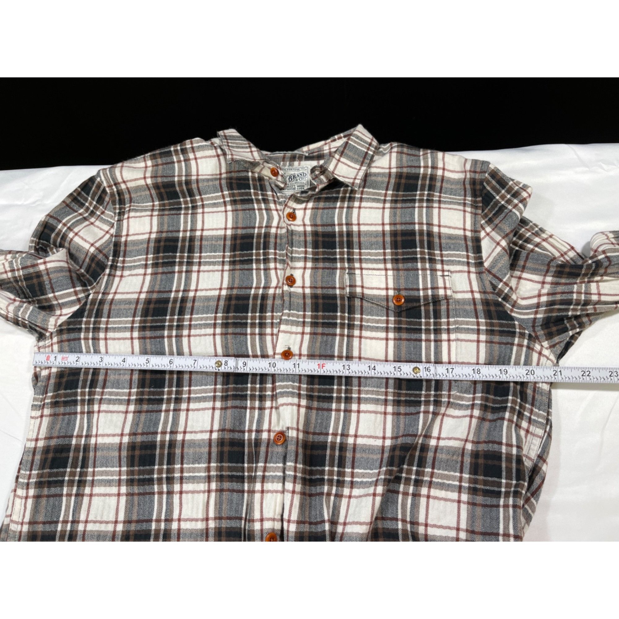 Lucky Brand Lucky Brand SKU 7631 Mens Plaid Button Up Long Sleeve Shirt Size US L / EU 52-54 / 3 - 3 Thumbnail