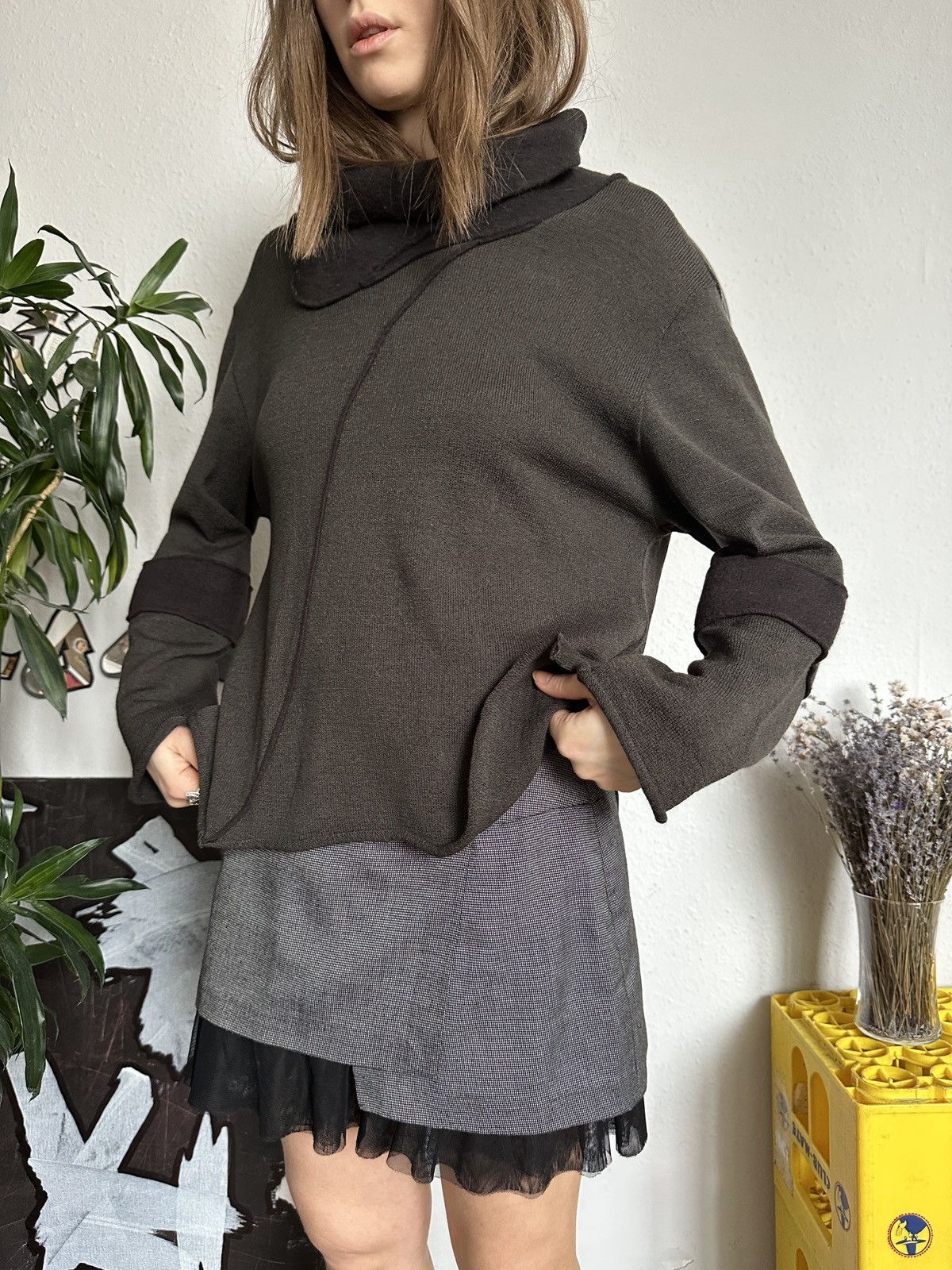 Designer × Seditionaries SULU Wool Blend Cowl Asymmetrical Deconstructive Sweater Size M / US 6-8 / IT 42-44 - 9 Thumbnail
