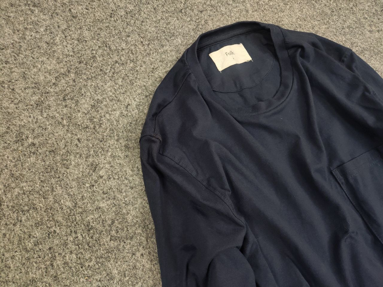 Folk Folk Design Classic Navy Blue Cotton Long Sleeve Sweatshirt Size US M / EU 48-50 / 2 - 2 Thumbnail