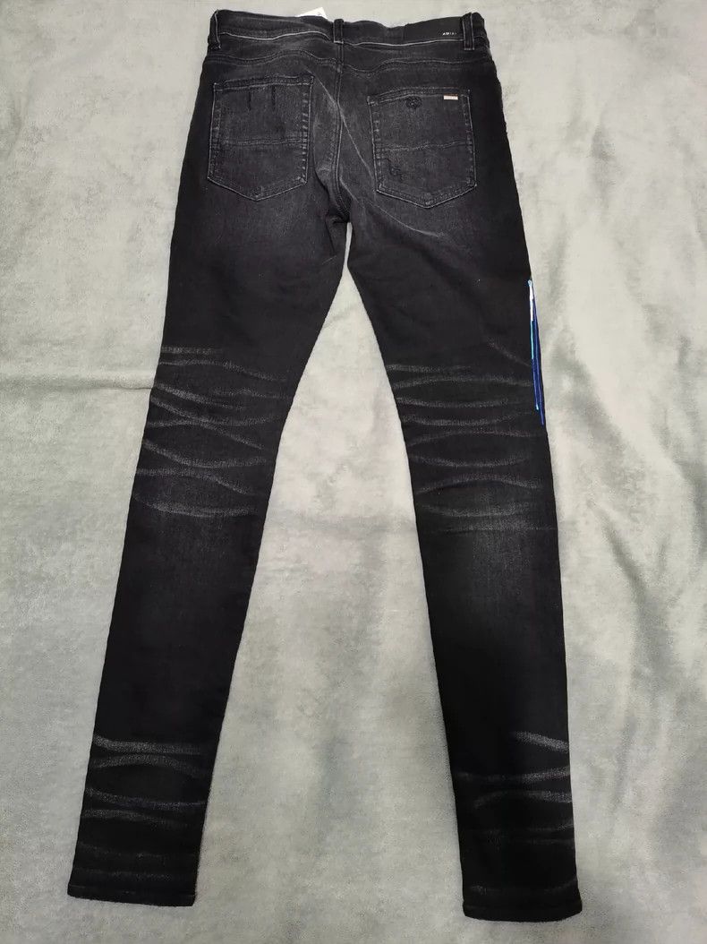 Amiri Amiri Men's one-knee hole embroidered tight jeans 2501-Next Size US 31 - 2 Thumbnail