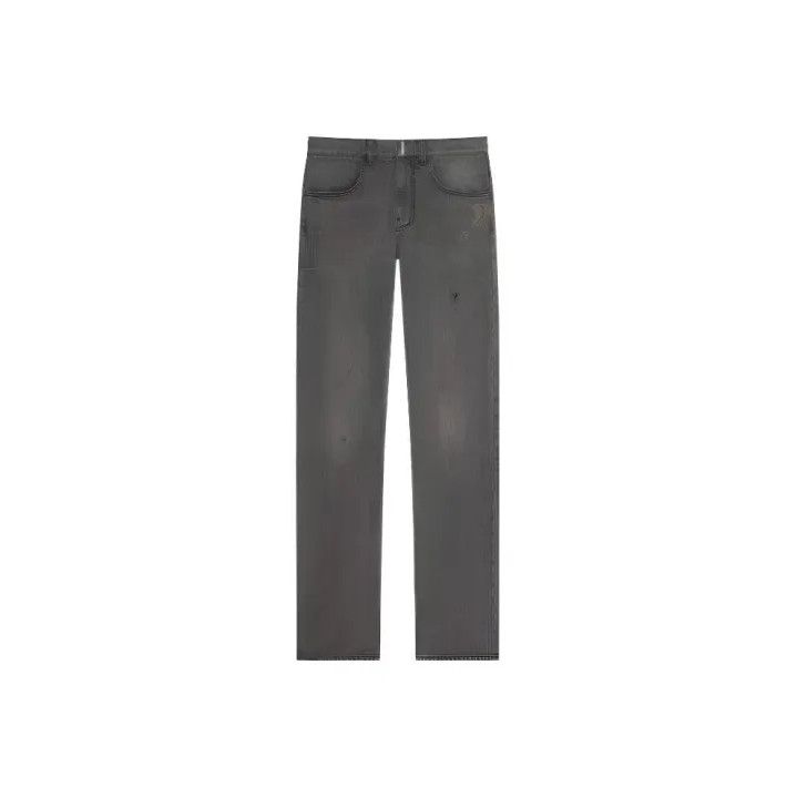 Givenchy Givenchy Men's Black Solid Loose Straight Jeans Size US 29 - 1 Thumbnail
