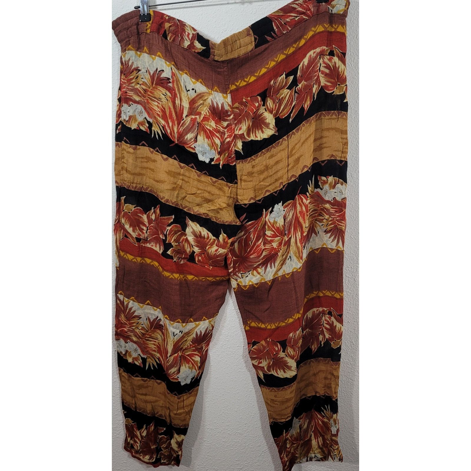 Other Cotton Zone Brown Black Floral Pants Large Drawstring Waist Size 42" / US 20 - 3 Thumbnail
