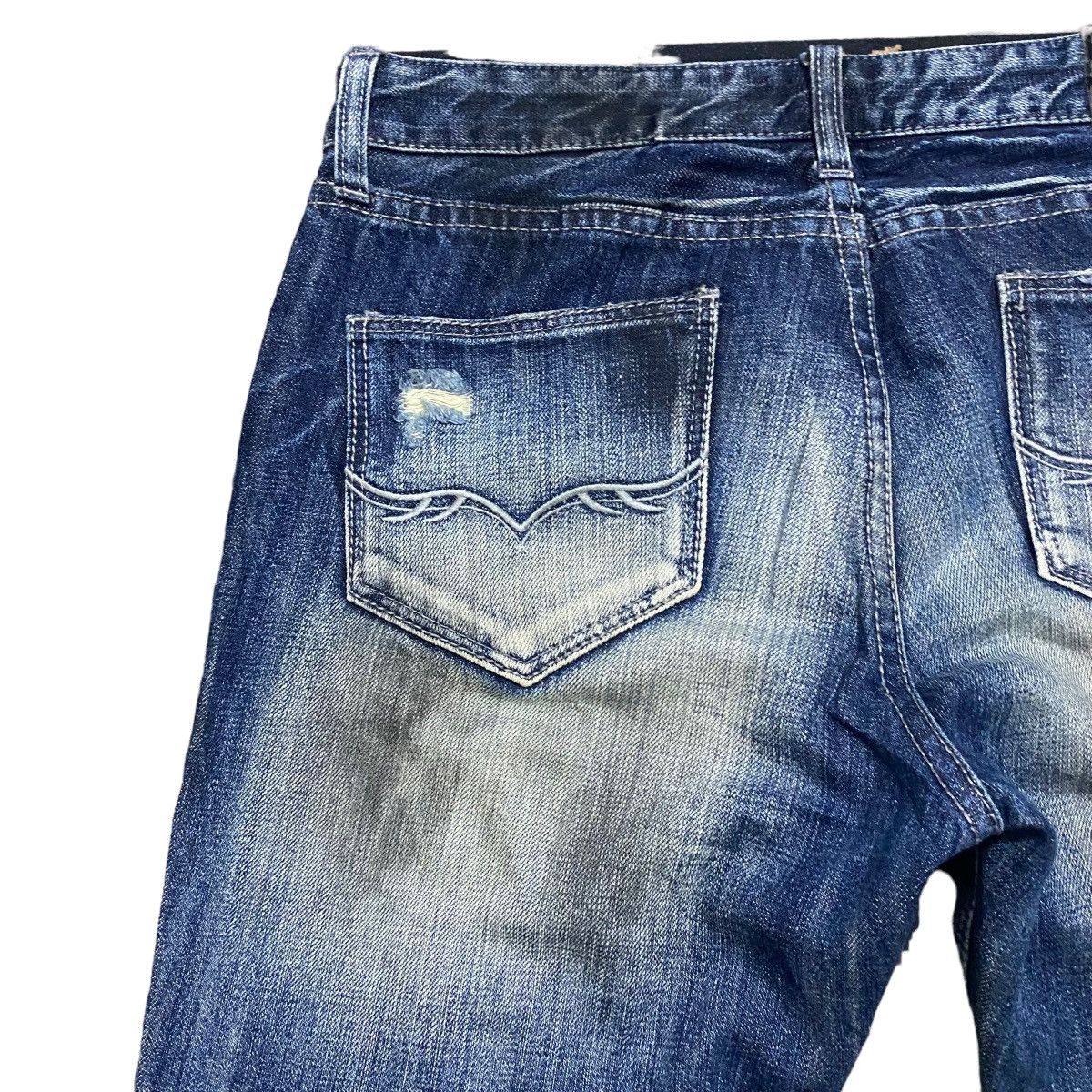 GOSTAR DE FUGA Fuga Denim Mud Oil Stained Flare Jeans Size US 31 - 12 Thumbnail