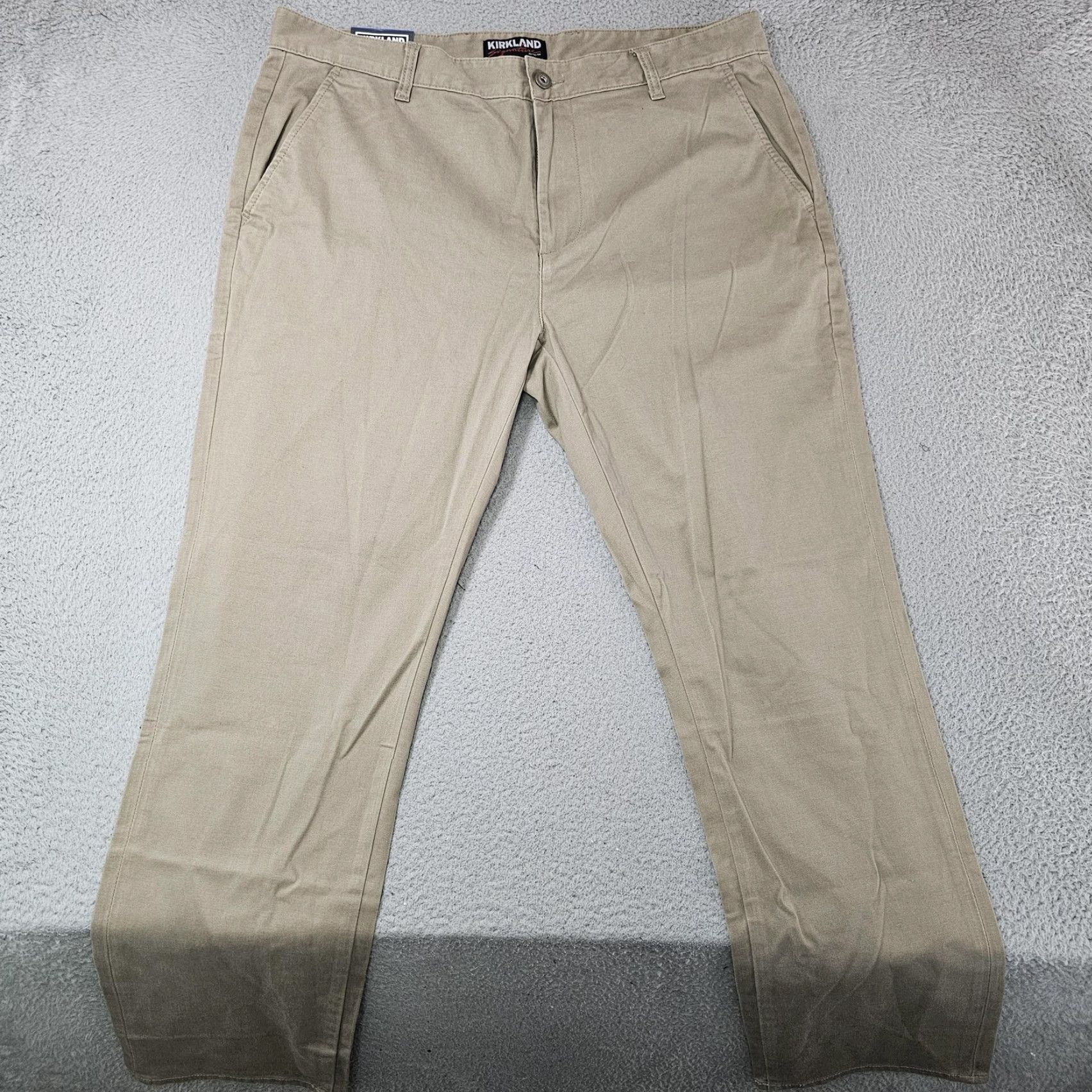 Vintage Kirkland Signature Chino Pants Mens 36x30 Khaki Beige Tailored Fit Straight Leg Pants Mens Beige 36x30 Business Casual Workwear Size US 36 / EU 52 - 2 Thumbnail
