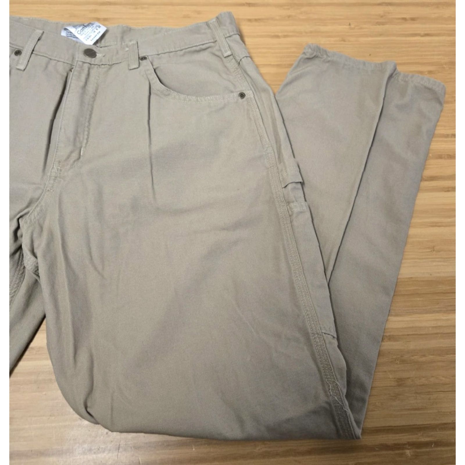 Carhartt VINTAGE Carhartt Pants Mens 36x32 Beige B186 GKH Loose Fit Canvas Carpenter Work Size US 36 / EU 52 - 4 Thumbnail