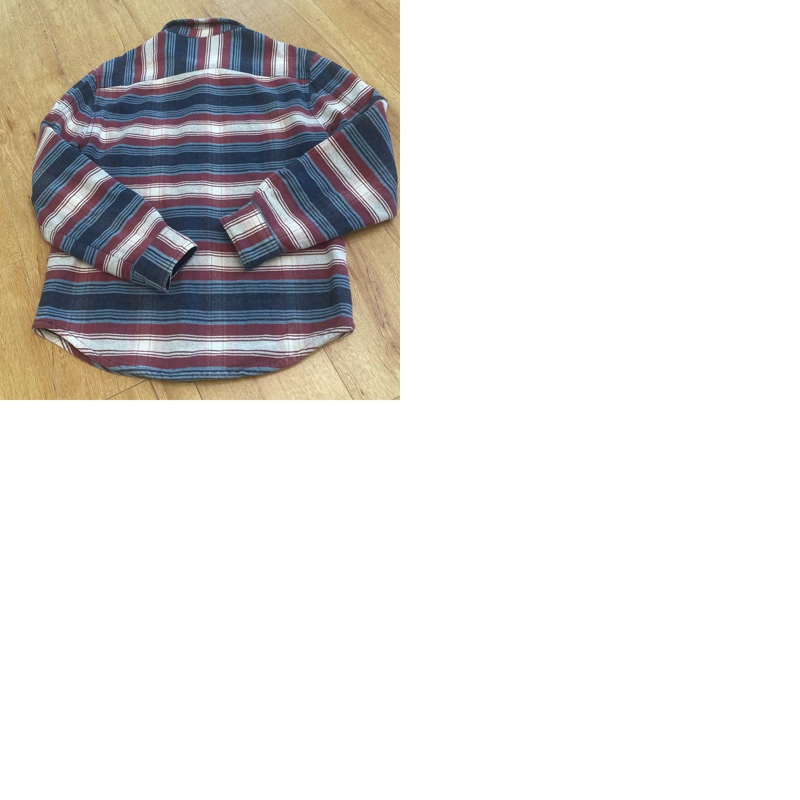 johnnie-O johnnie-O Mens Surf Flannel Shirt Small Blue Striped Button-Up Collar Regular XS? Note: Size is S, not XS. Size US S / EU 44-46 / 1 - 9 Thumbnail