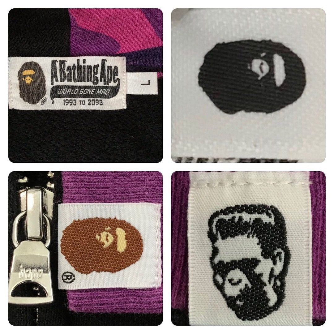 Bape BAPE × purple camo shark full zip hoodie a bathing ape Size US L / EU 52-54 / 3 - 7 Thumbnail