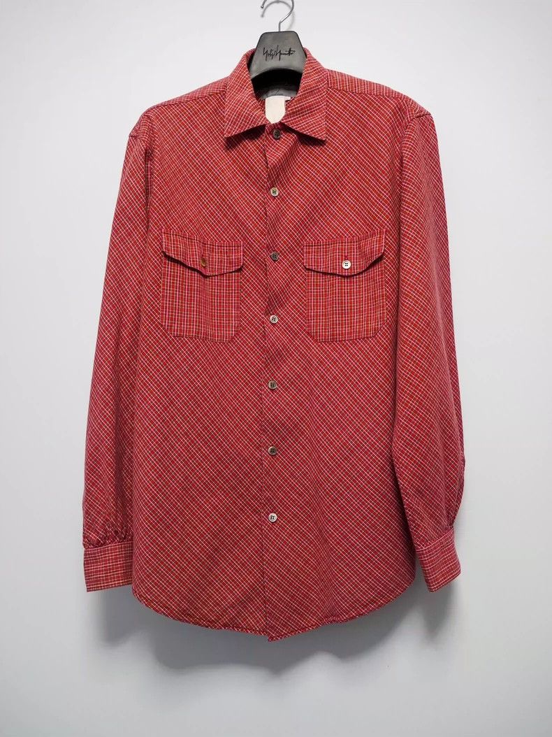 Yohji Yamamoto Yohji Yamamoto 2000SS Red, Yellow and Green Plaid Shirt 25 Size US L / EU 52-54 / 3 - 1 Thumbnail