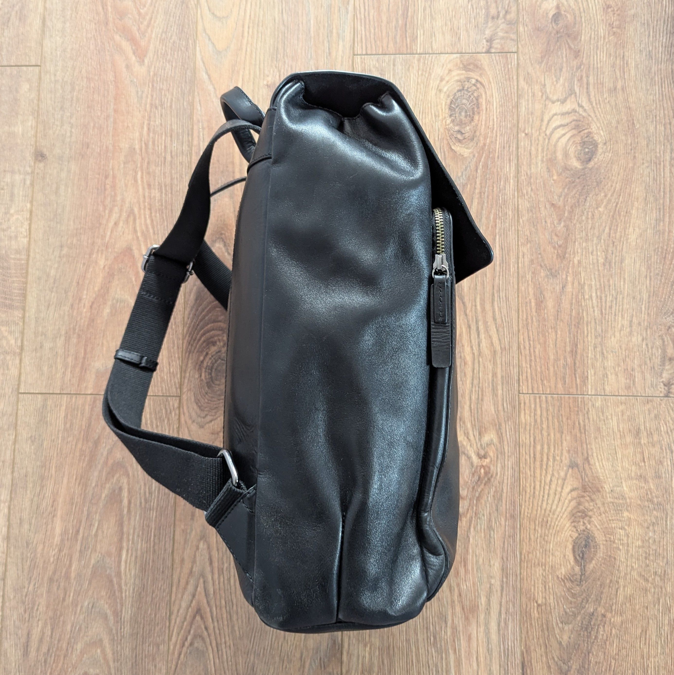 Leather × Strellson Strellson Leather Men's Back Pack Black Rukzak Luxury Brand Size ONE SIZE - 24 Thumbnail