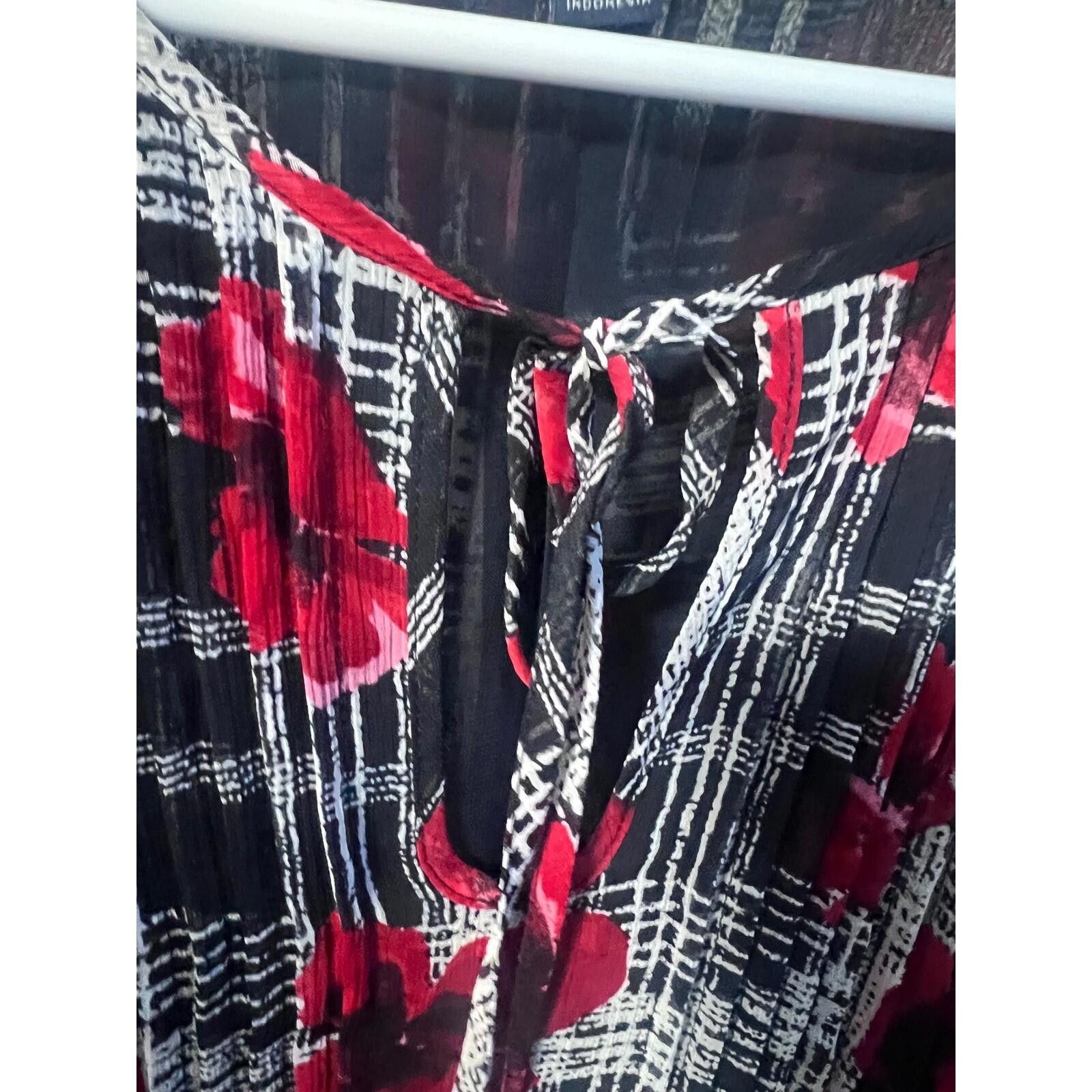Tommy Hilfiger Tommy Hilfiger Blouse Womens M Red Black Floral Plaid Exc Size M / US 6-8 / IT 42-44 - 6 Thumbnail