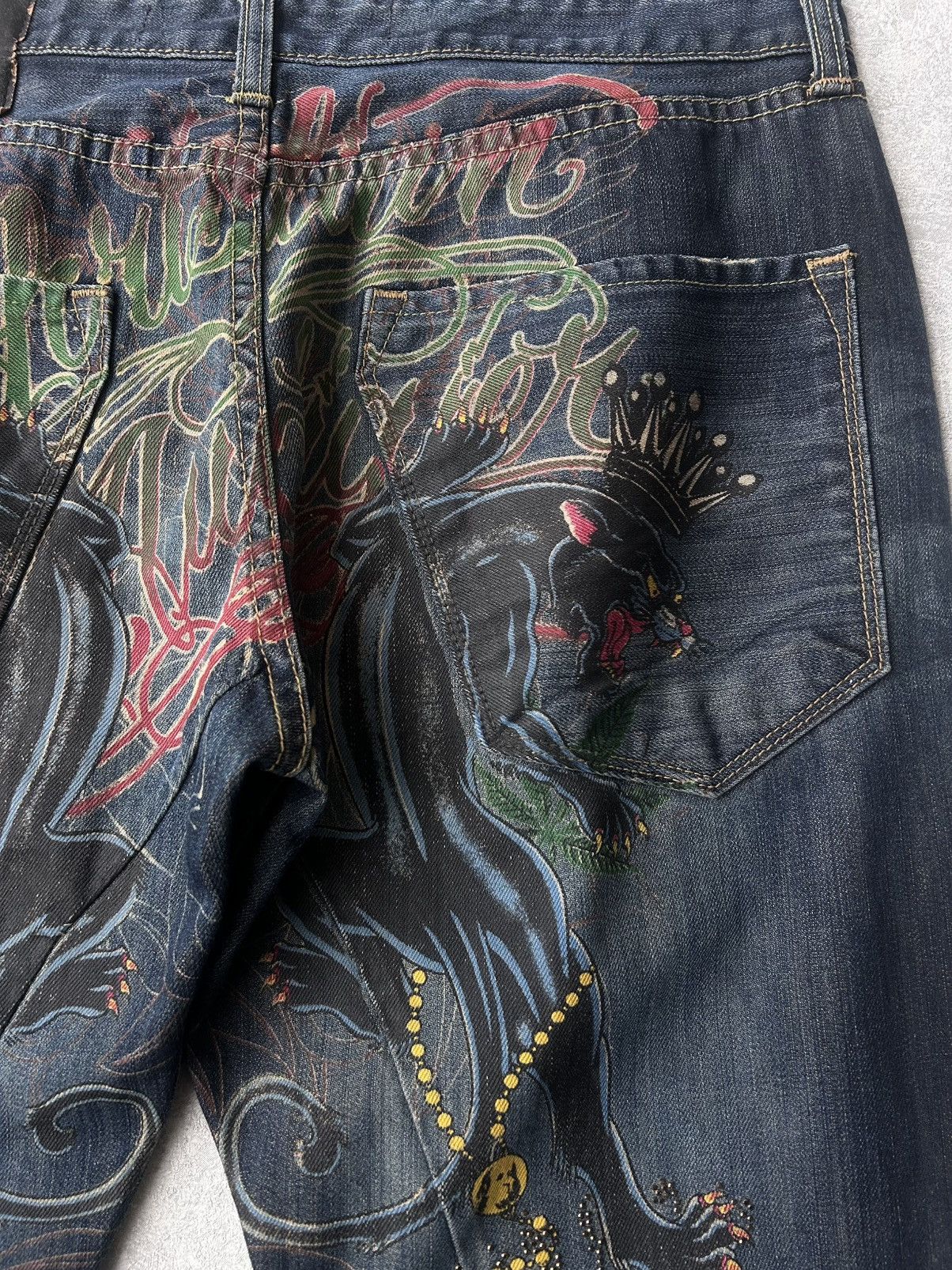 Christian Audigier RARE Y2K Christian Audigier Big Logo Denim Jeans Size US 36 / EU 52 - 15 Thumbnail