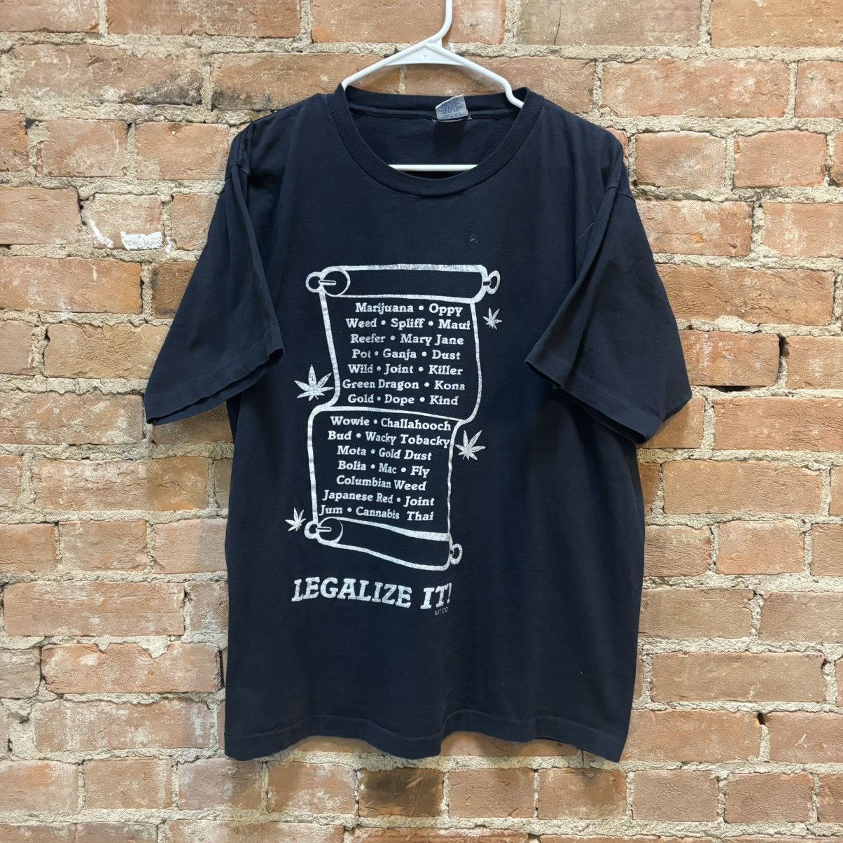 Vintage $150 Vintage 90s Marijuana Names Legalize It Weed Tee Size US XL / EU 56 / 4 - 1 Thumbnail