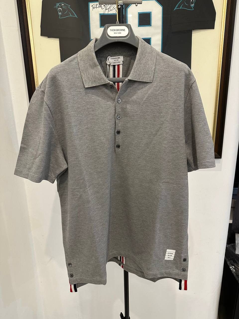 Thom Browne Thom Browne Relaxed Fit Polo in Light Grey Size US L / EU 52-54 / 3 - 1 Thumbnail