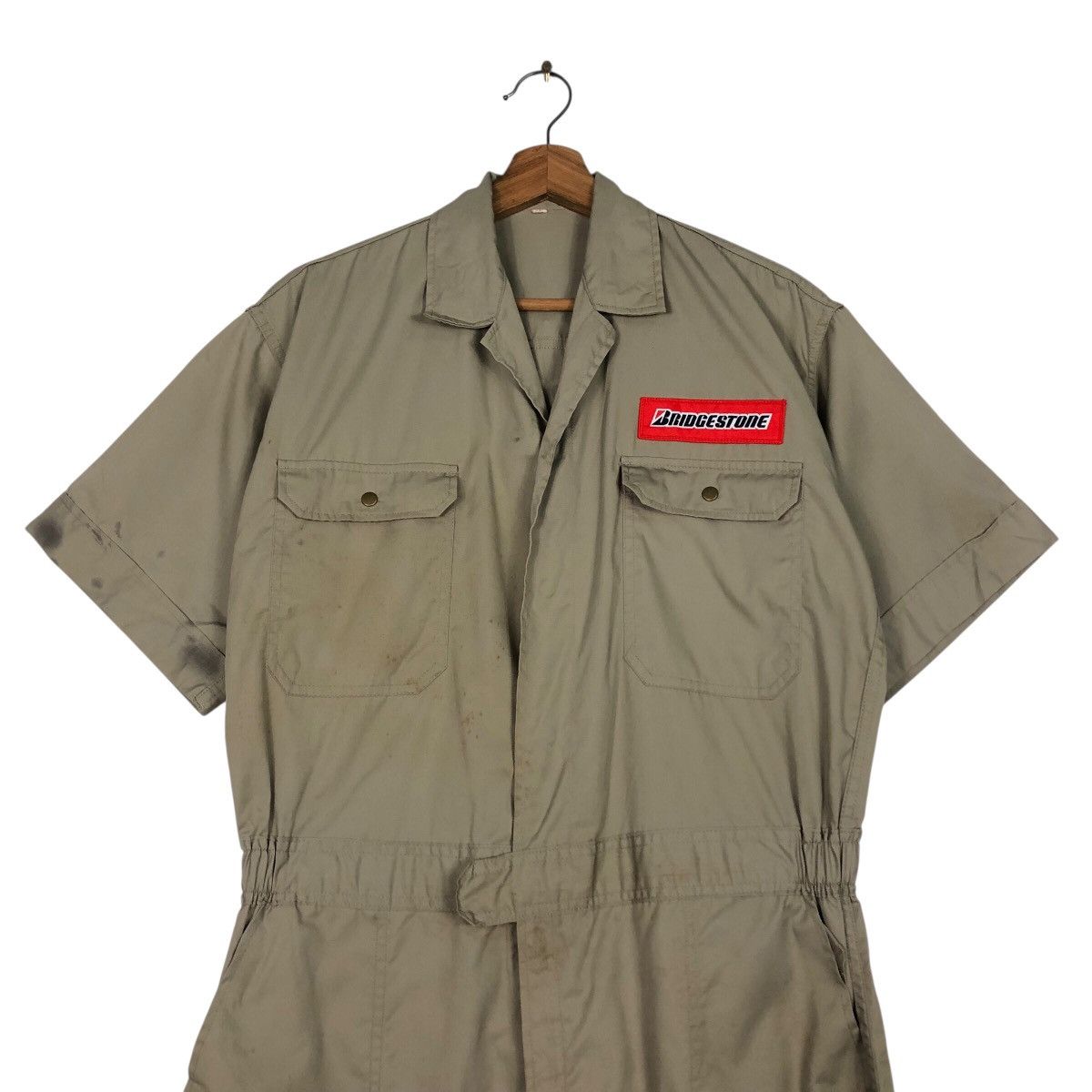 Japanese Brand 📌Vintage Worker Coverall Long Bridgestone Big Logo Size US 34 / EU 50 - 4 Thumbnail