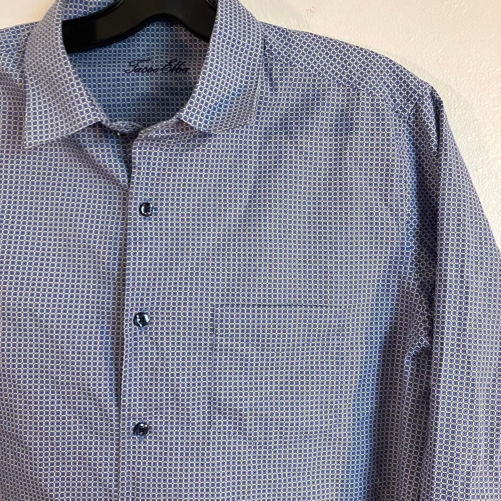 Tasso Elba Tasso Elba Blue White Long Sleeve Button Up Dress Shirt Size US L / EU 52-54 / 3 - 2 Thumbnail
